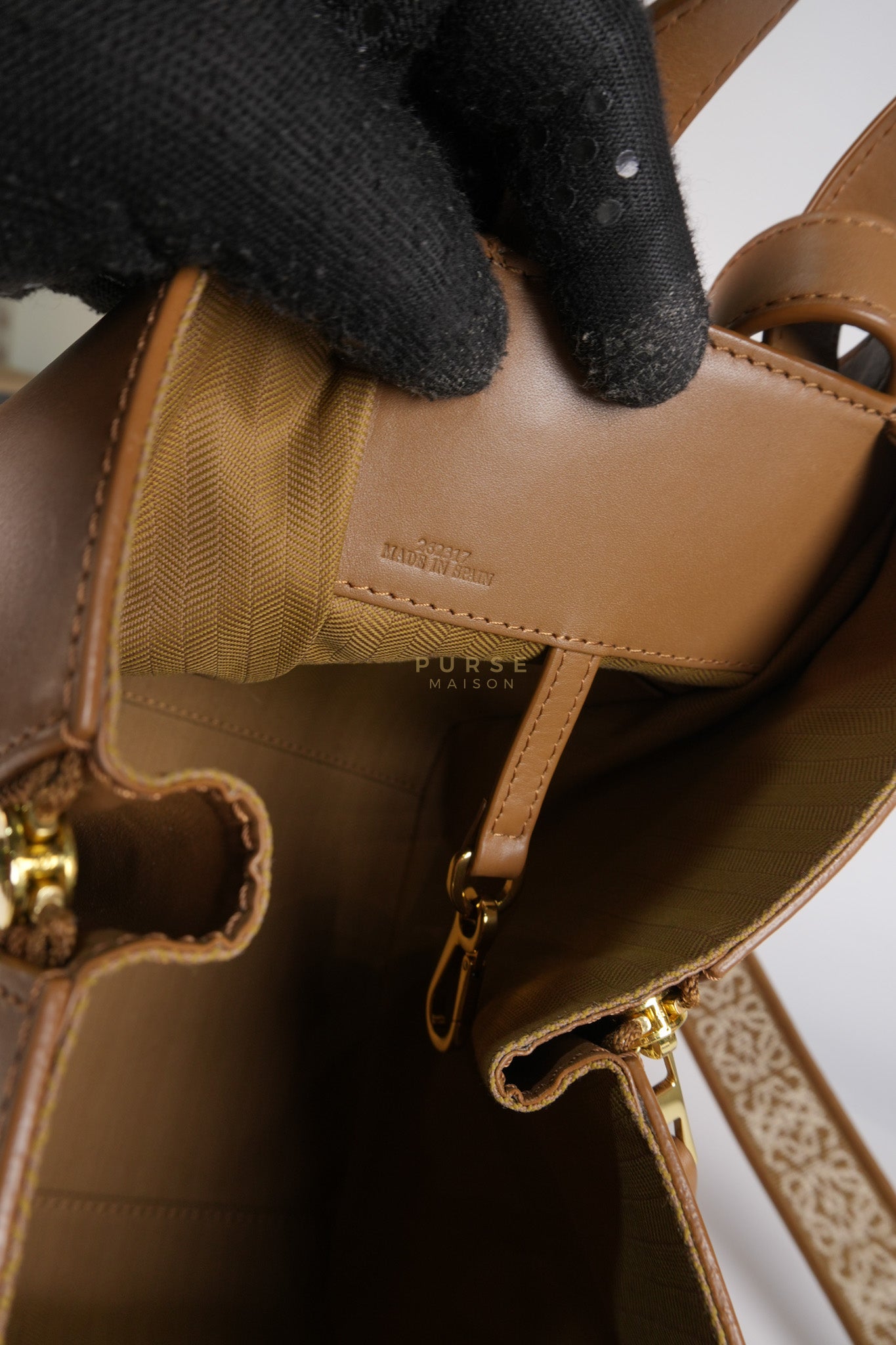 Compact Hammock in Tan Satin Calfskin Leather Shoulder Bag | Purse Maison Luxury Bags Shop