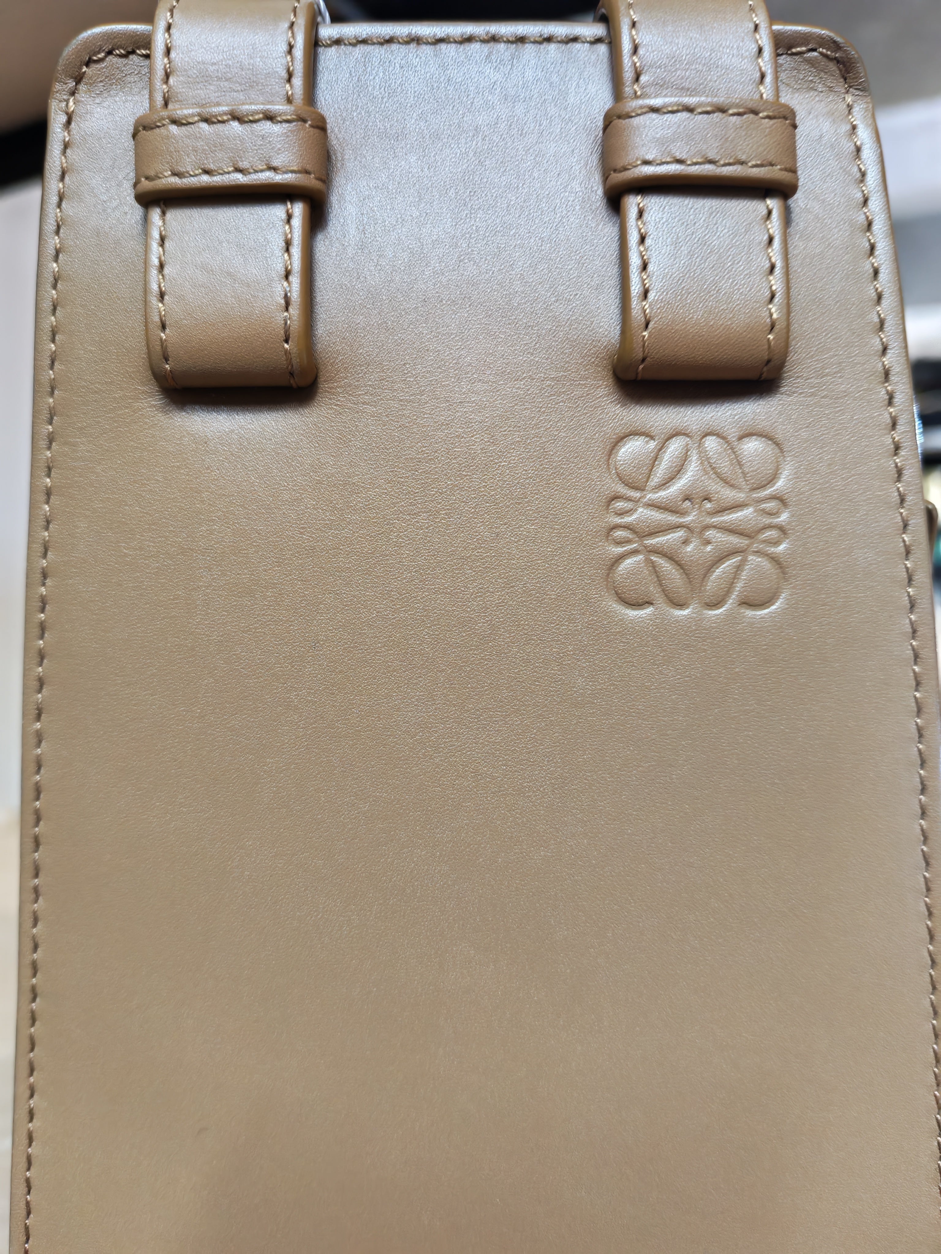 Compact Hammock in Tan Satin Calfskin Leather Shoulder Bag | Purse Maison Luxury Bags Shop