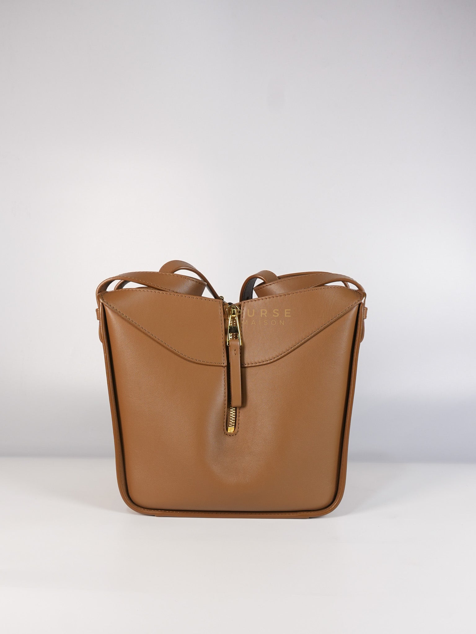 Compact Hammock in Tan Satin Calfskin Leather Shoulder Bag | Purse Maison Luxury Bags Shop