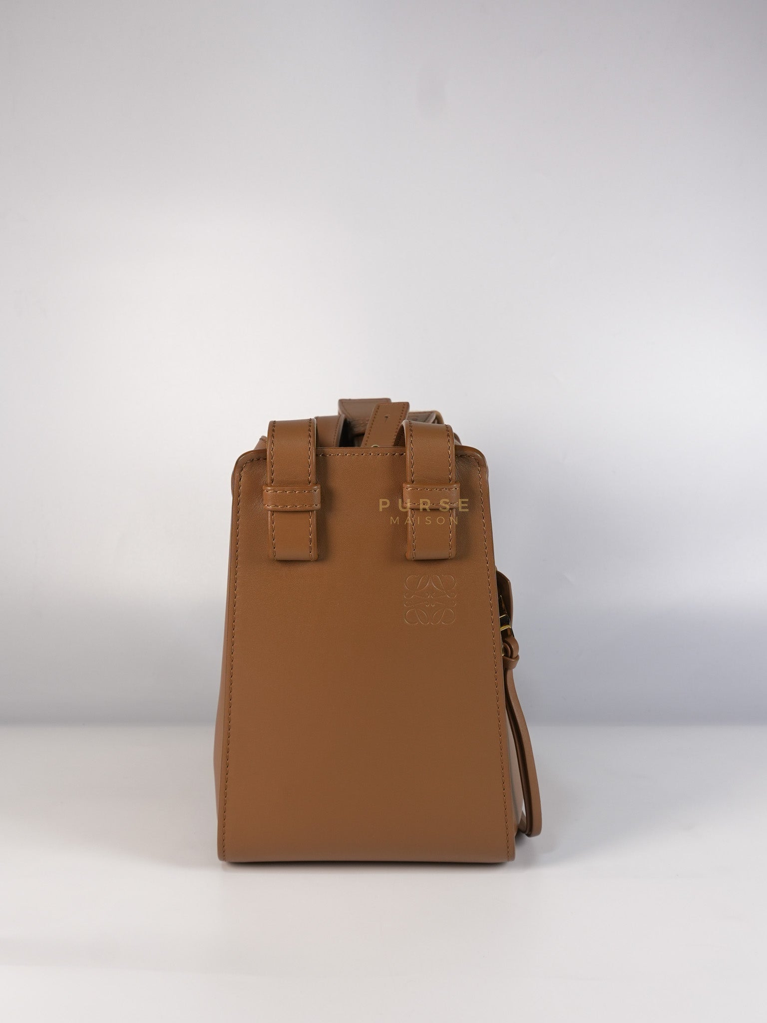 Compact Hammock in Tan Satin Calfskin Leather Shoulder Bag | Purse Maison Luxury Bags Shop