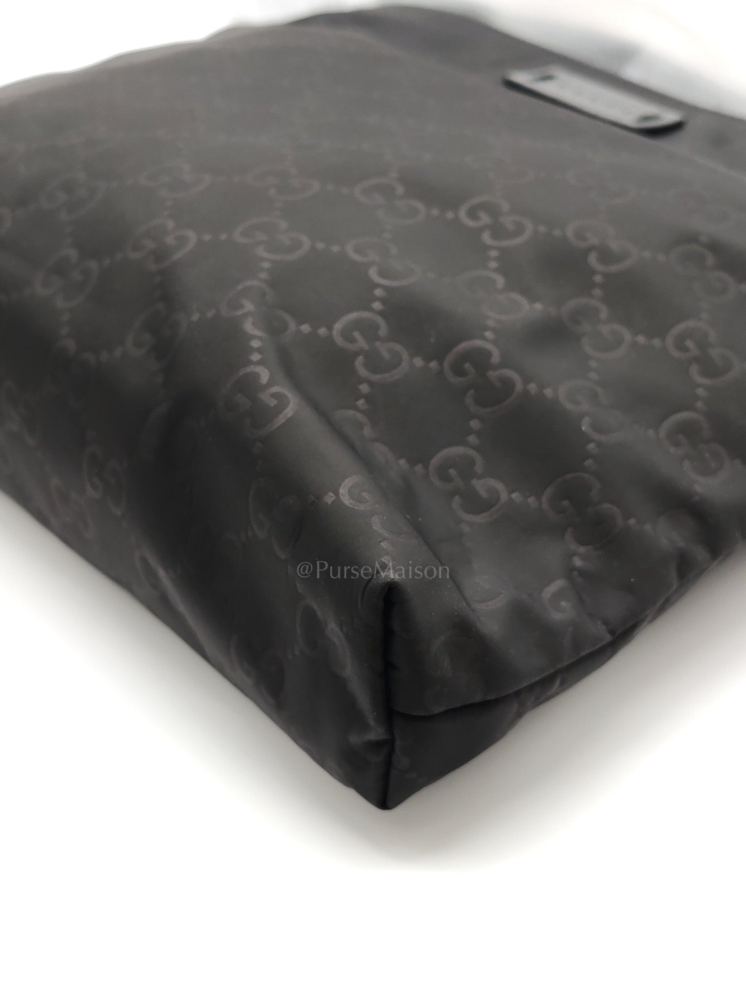 Compact Messenger Bag in Black GG Nylon Canvas | Purse Maison Luxury Bags Shop