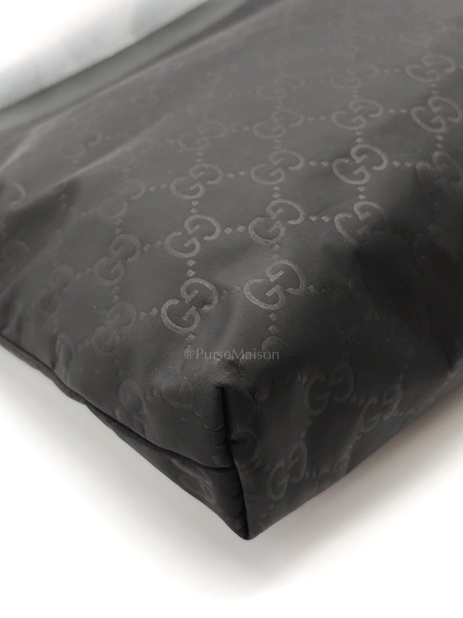 Compact Messenger Bag in Black GG Nylon Canvas | Purse Maison Luxury Bags Shop