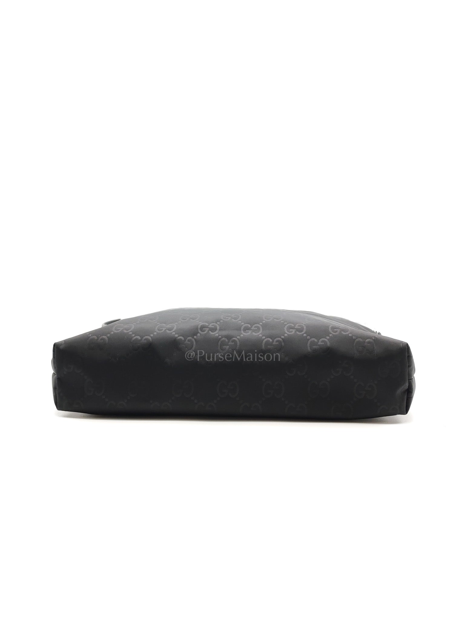 Compact Messenger Bag in Black GG Nylon Canvas | Purse Maison Luxury Bags Shop