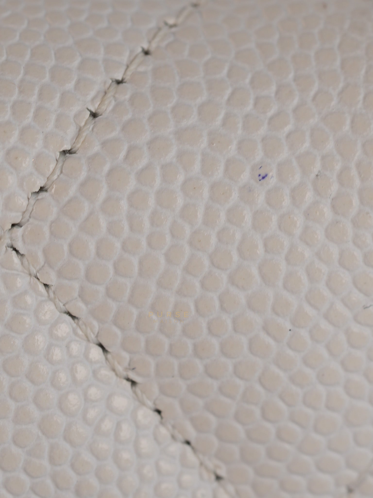 Compact Wallet in White Caviar Leather(Microchip) | Purse Maison Luxury Bags Shop