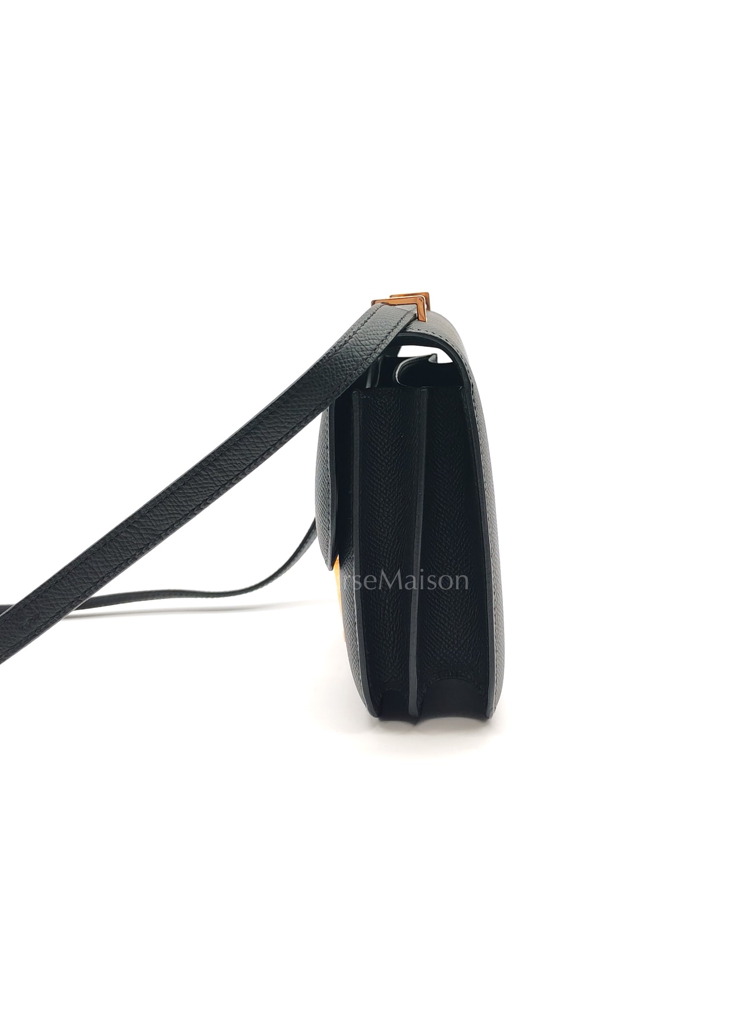 Constance 18 Black/Noir Epsom Leather in Brushed Gold Hardware Stamp B(2023) | Purse Maison Luxury Bags Shop