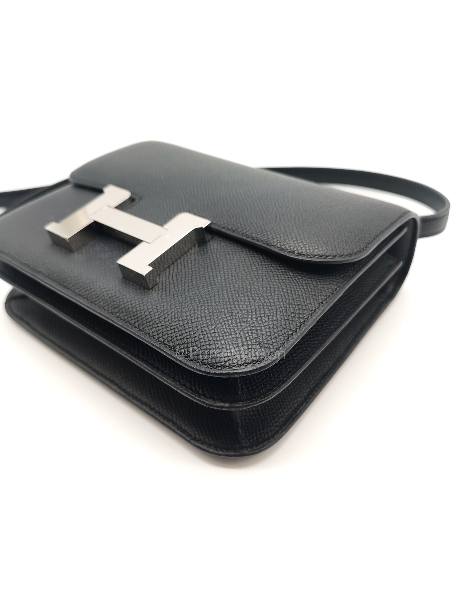 Constance 18 Black/Noir Epsom Leather in Palladium Hardware Stamp K(2025) | Purse Maison Luxury Bags Shop