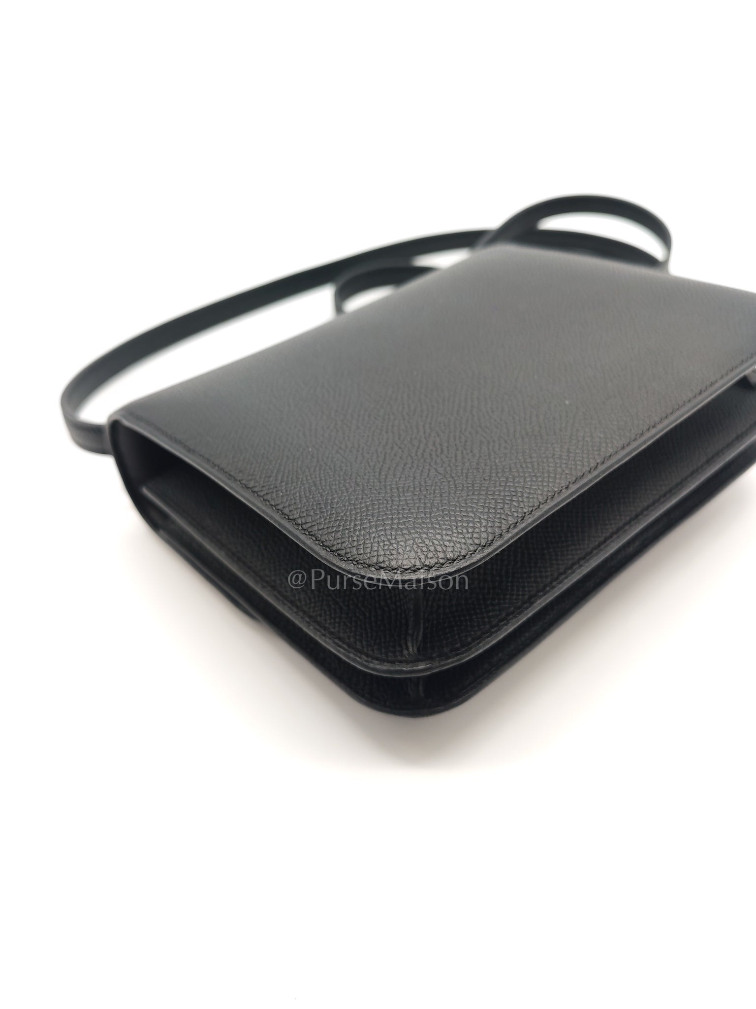 Constance 18 Black/Noir Epsom Leather in Palladium Hardware Stamp K(2025) | Purse Maison Luxury Bags Shop
