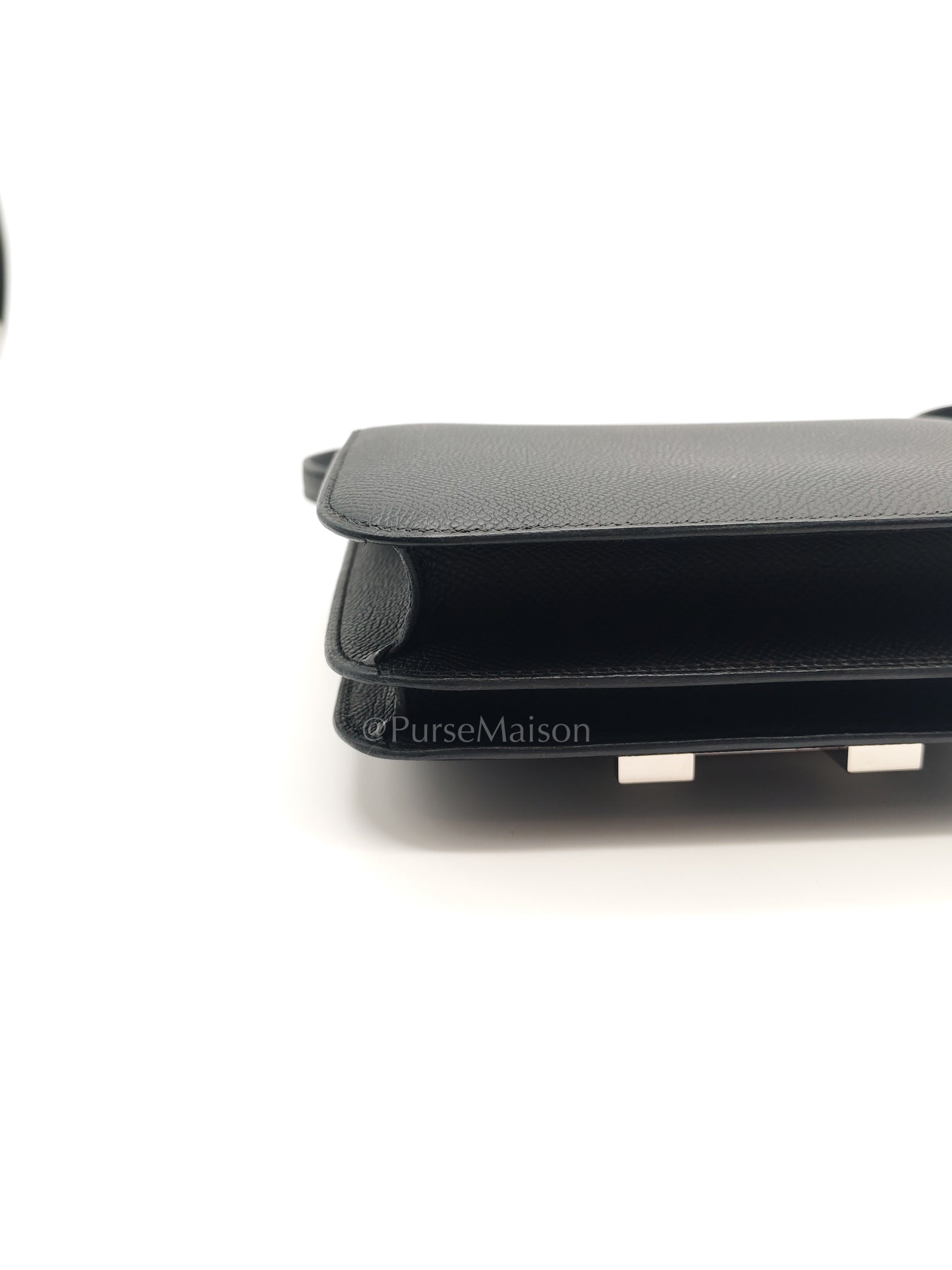 Constance 18 Black/Noir Epsom Leather in Palladium Hardware Stamp K(2025) | Purse Maison Luxury Bags Shop