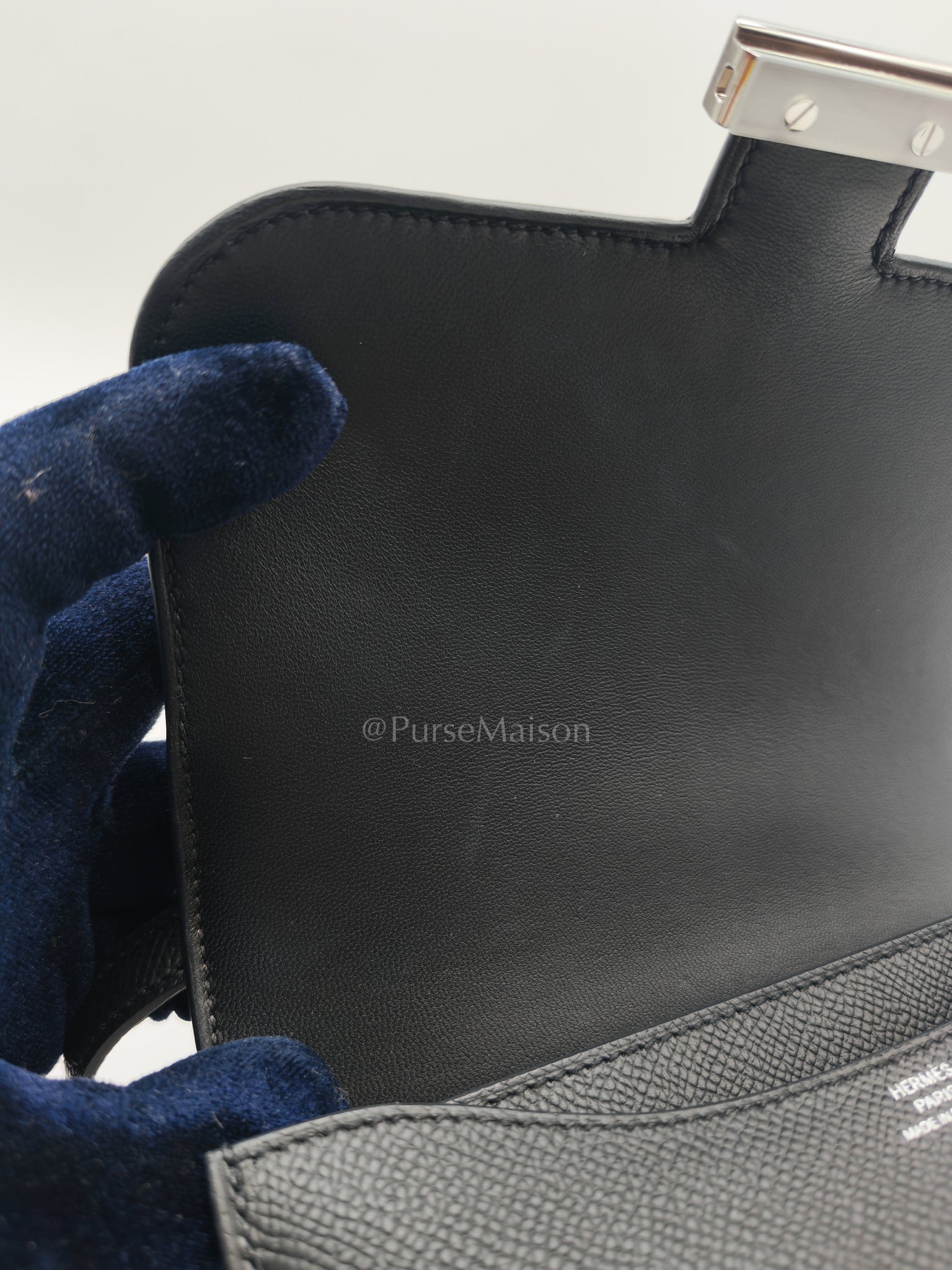 Constance 18 Black/Noir Epsom Leather in Palladium Hardware Stamp K(2025) | Purse Maison Luxury Bags Shop