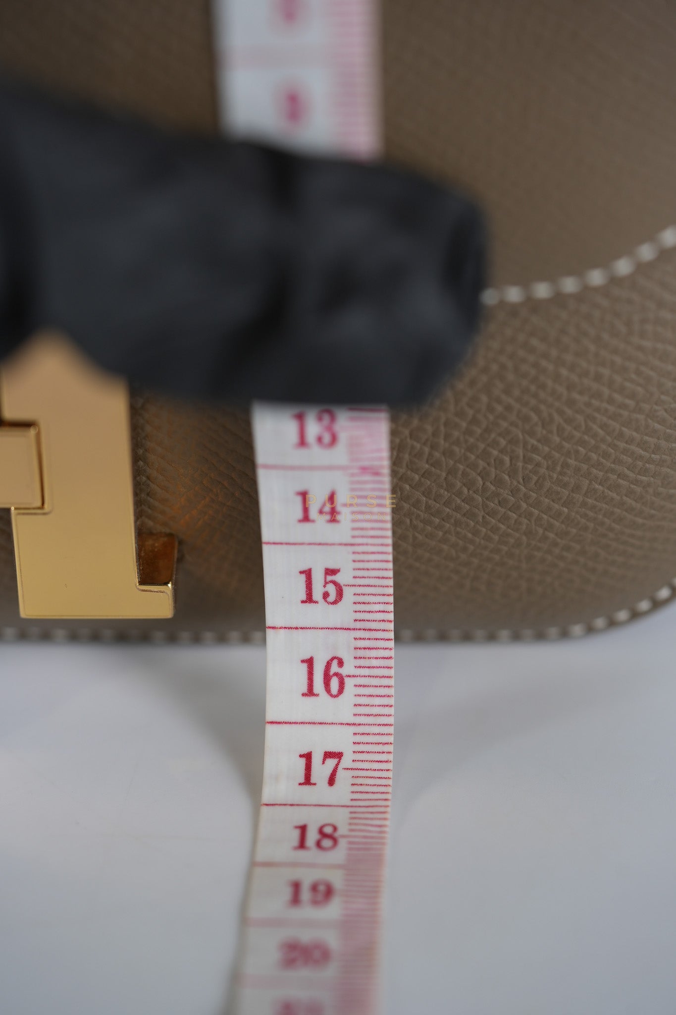 Constance 18 Etoupe in Epesom Leather and Rose Gold Hardware Stamp Z (2021) | Purse Maison Luxury Bags Shop