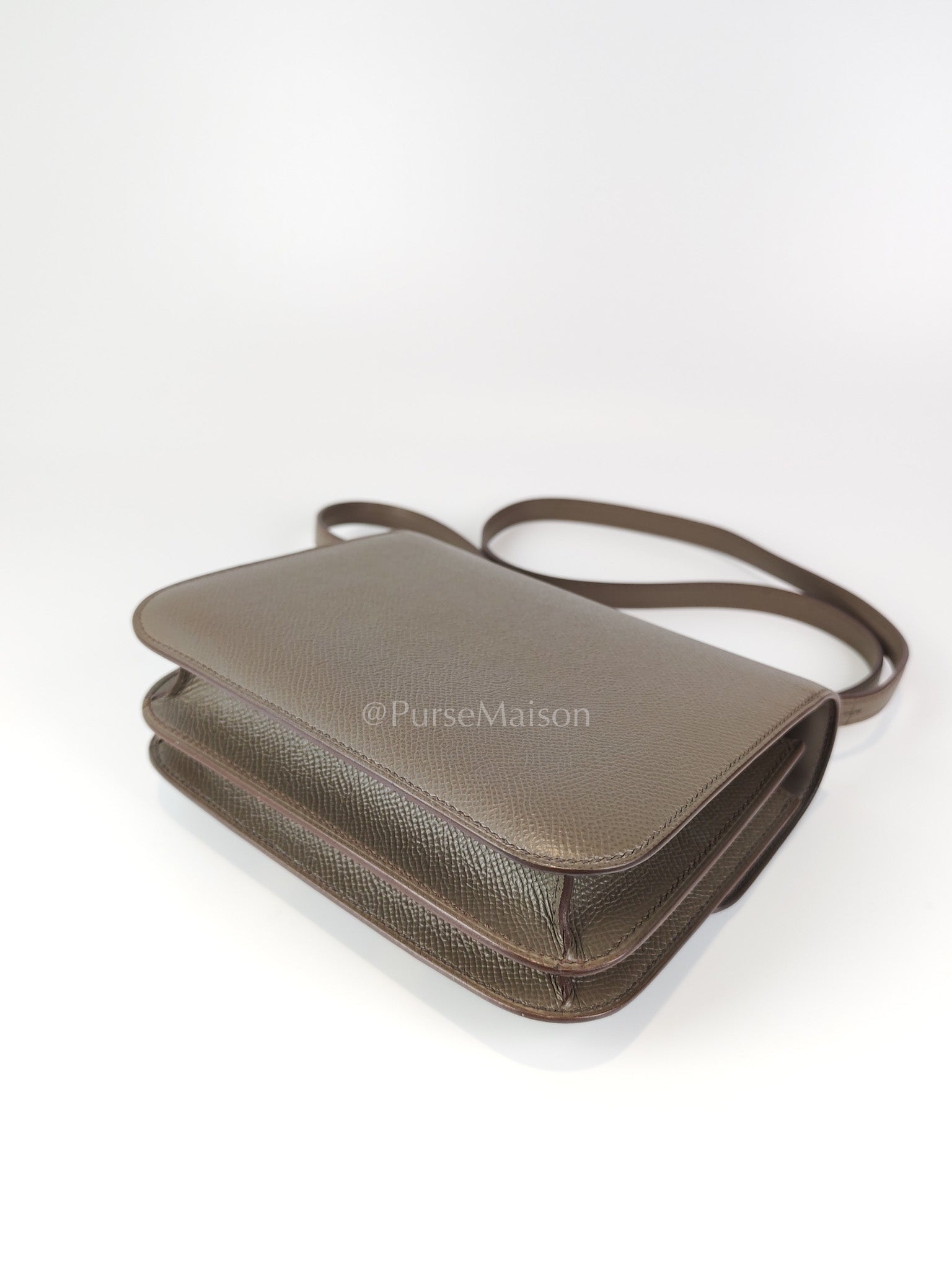 Constance 18 Gris Etain in Epsom Leather and Gold Hardware Stamp Z (2021) | Purse Maison Luxury Bags Shop