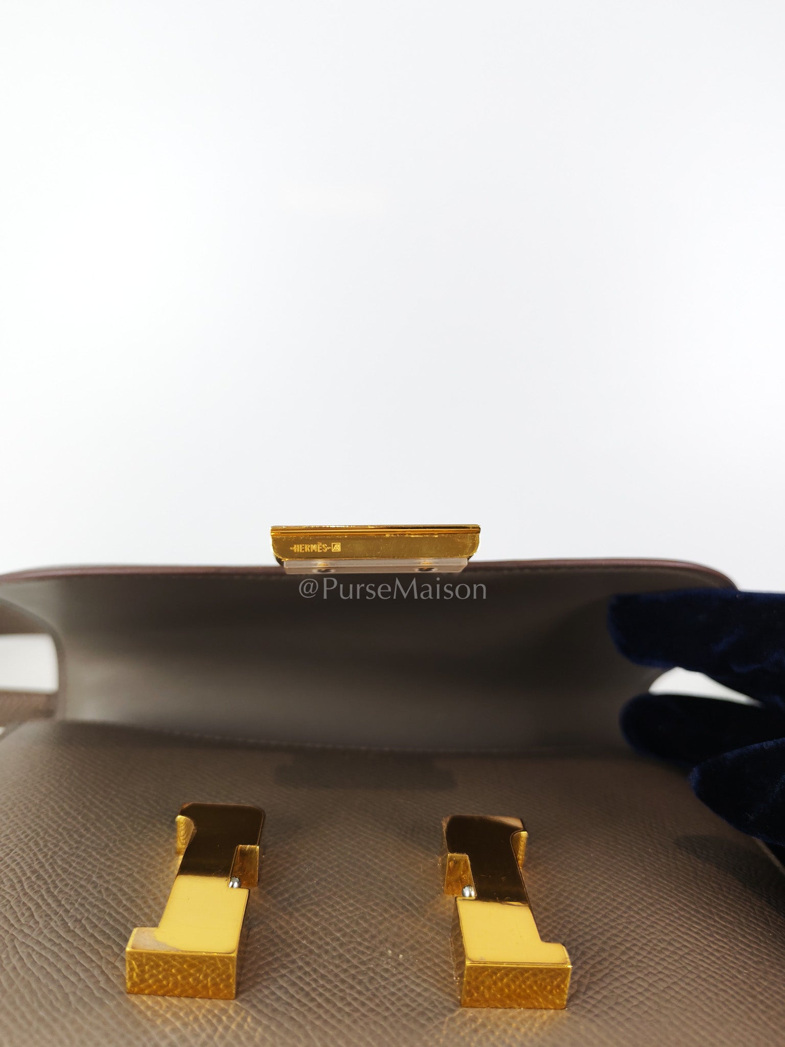 Constance 18 Gris Etain in Epsom Leather and Gold Hardware Stamp Z (2021) | Purse Maison Luxury Bags Shop