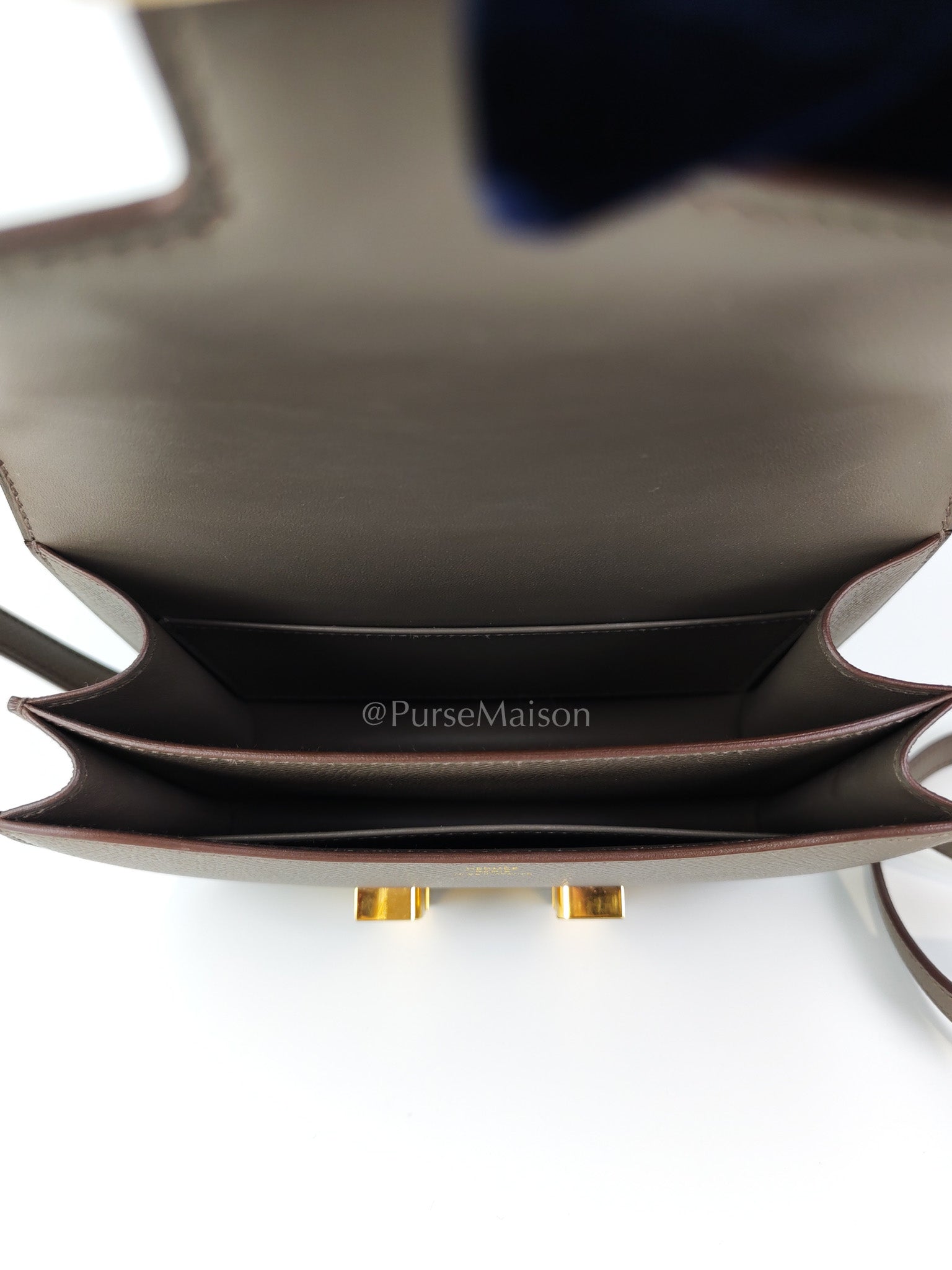 Constance 18 Gris Etain in Epsom Leather and Gold Hardware Stamp Z (2021) | Purse Maison Luxury Bags Shop