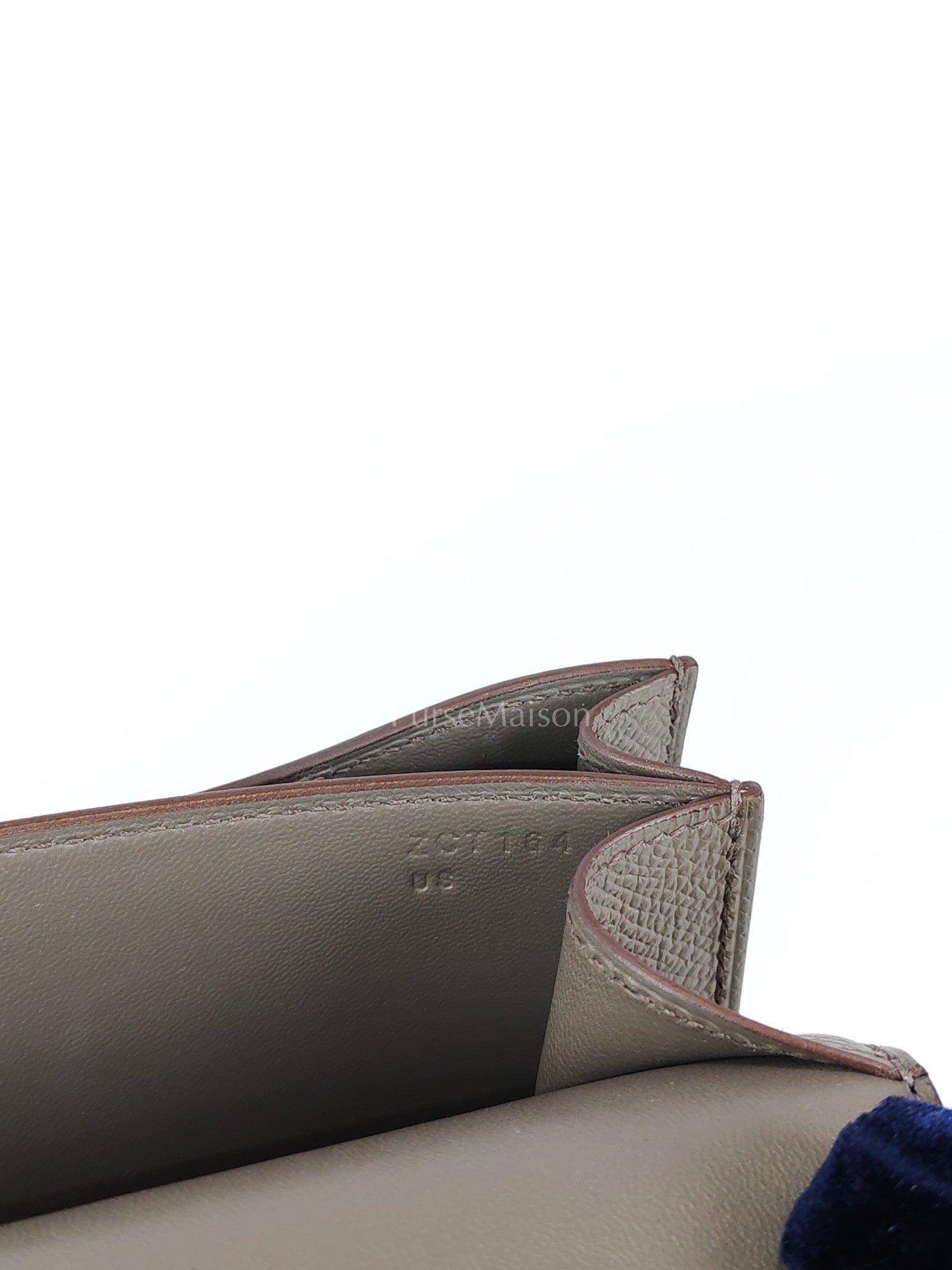 Constance 18 Gris Etain in Epsom Leather and Gold Hardware Stamp Z (2021) | Purse Maison Luxury Bags Shop