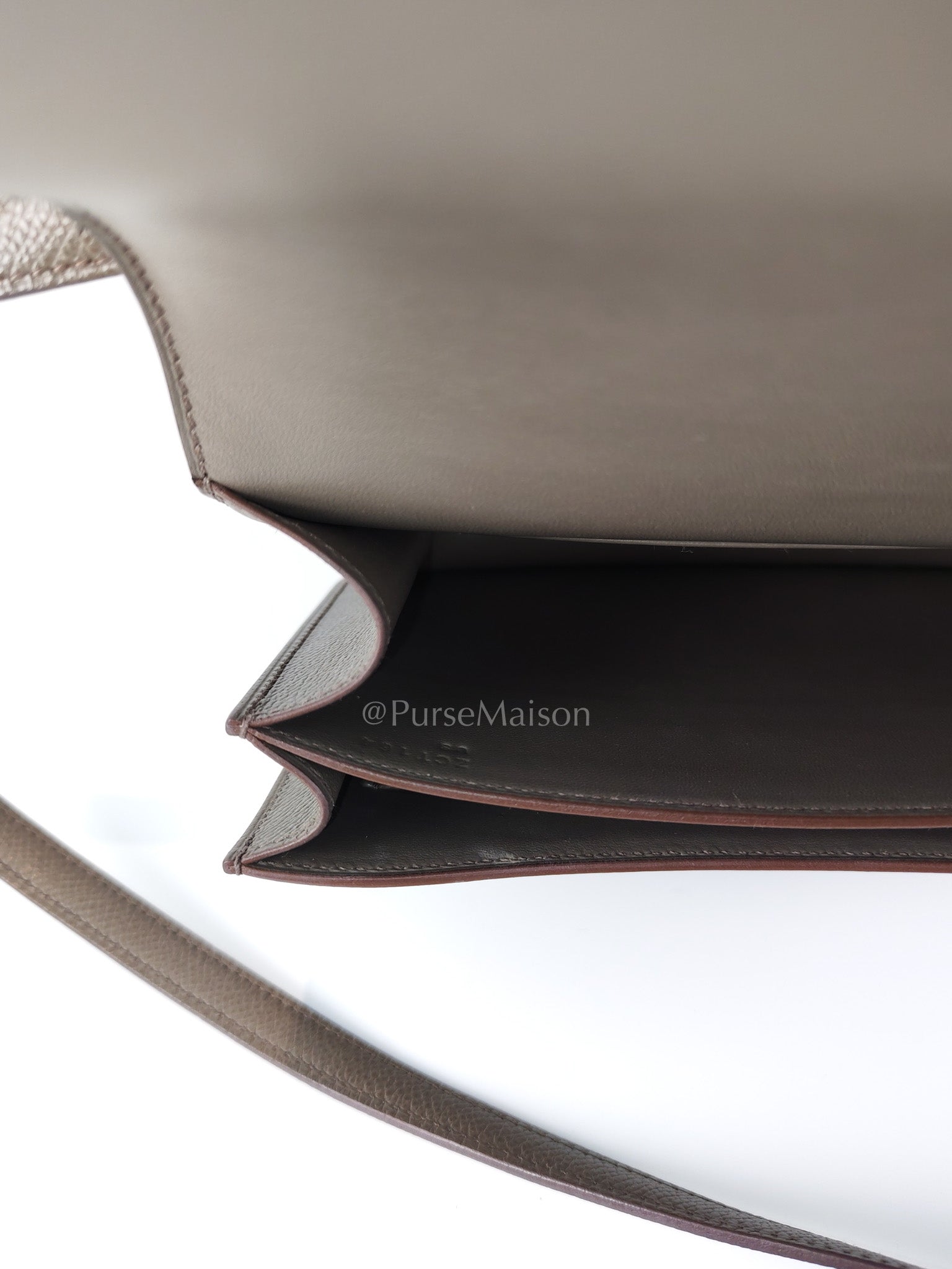 Constance 18 Gris Etain in Epsom Leather and Gold Hardware Stamp Z (2021) | Purse Maison Luxury Bags Shop