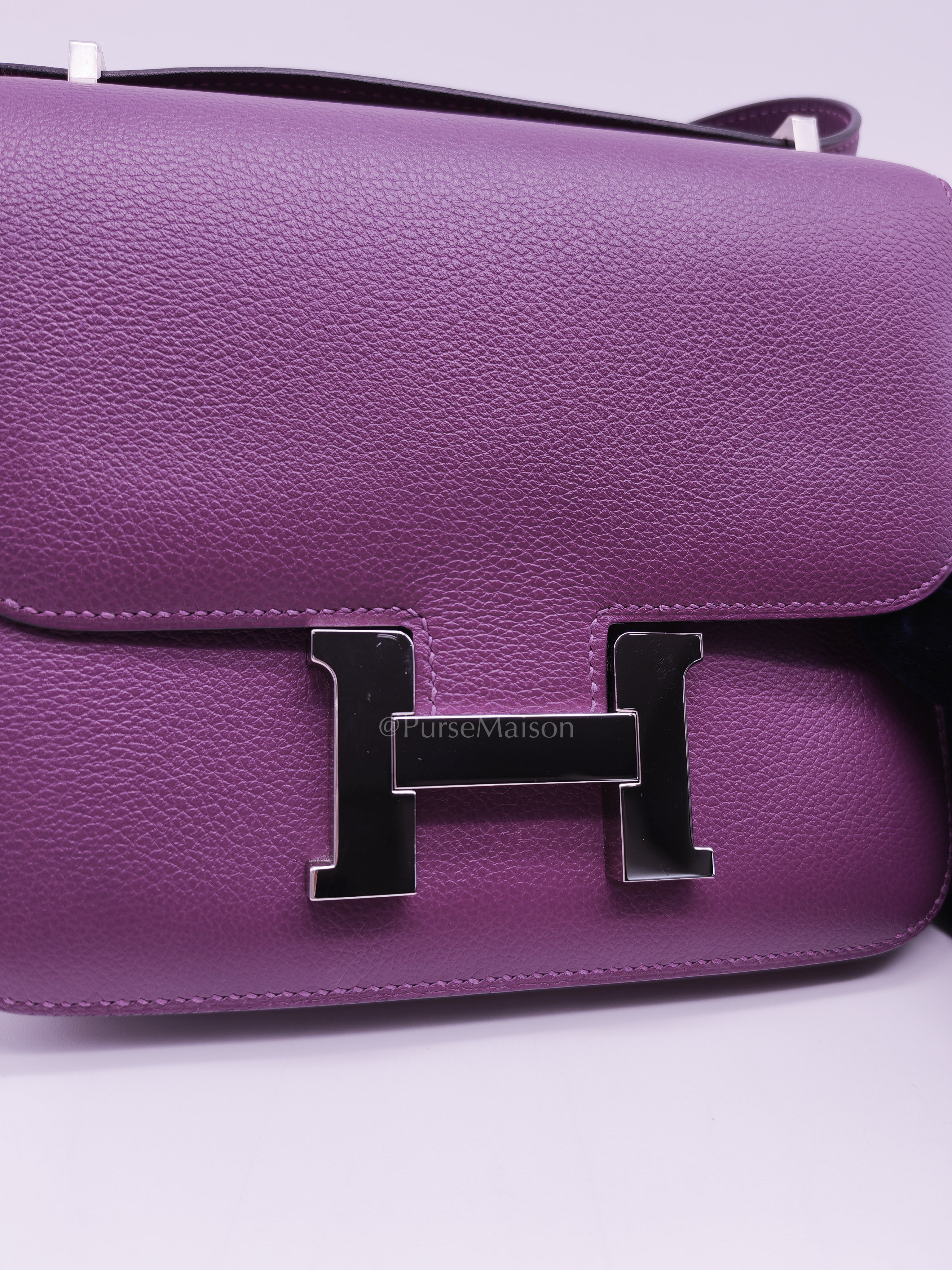 Constance 18 in Anemone Evercolor Leather & Palladium Hardware Stamp D (2019) | Purse Maison Luxury Bags Shop