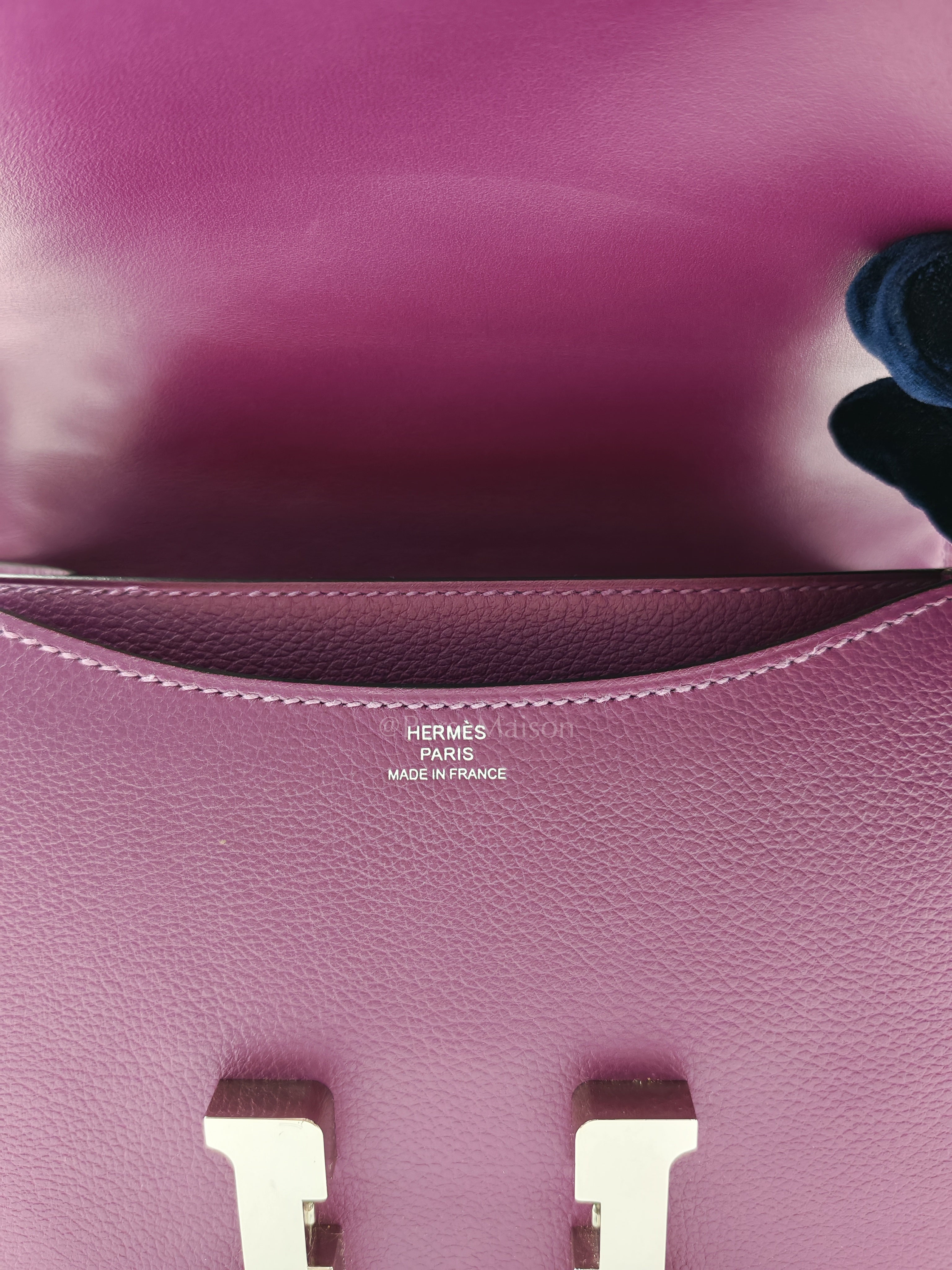 Constance 18 in Anemone Evercolor Leather & Palladium Hardware Stamp D (2019) | Purse Maison Luxury Bags Shop