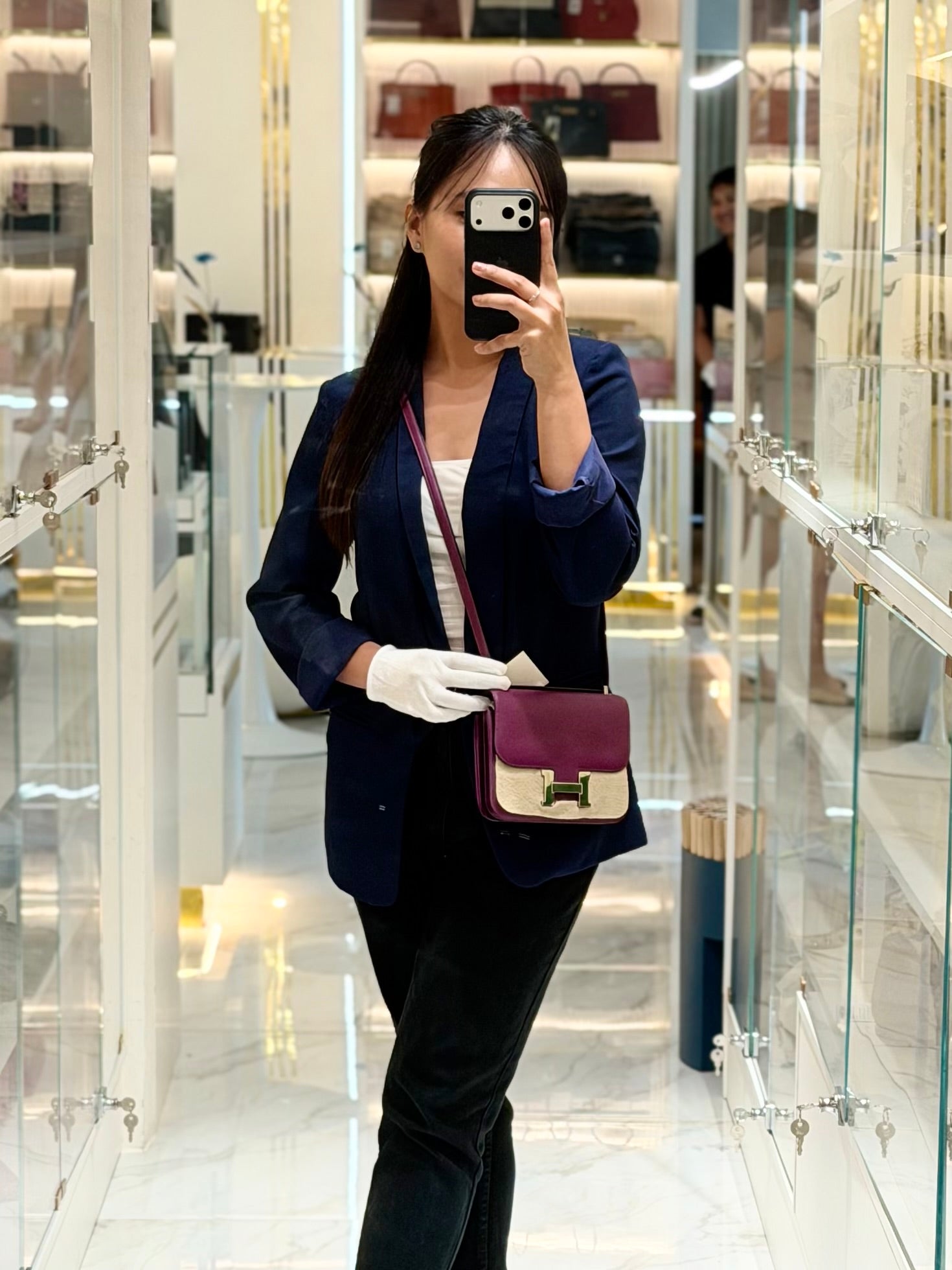 Constance 18 in Anemone Evercolor Leather & Palladium Hardware Stamp D (2019) | Purse Maison Luxury Bags Shop