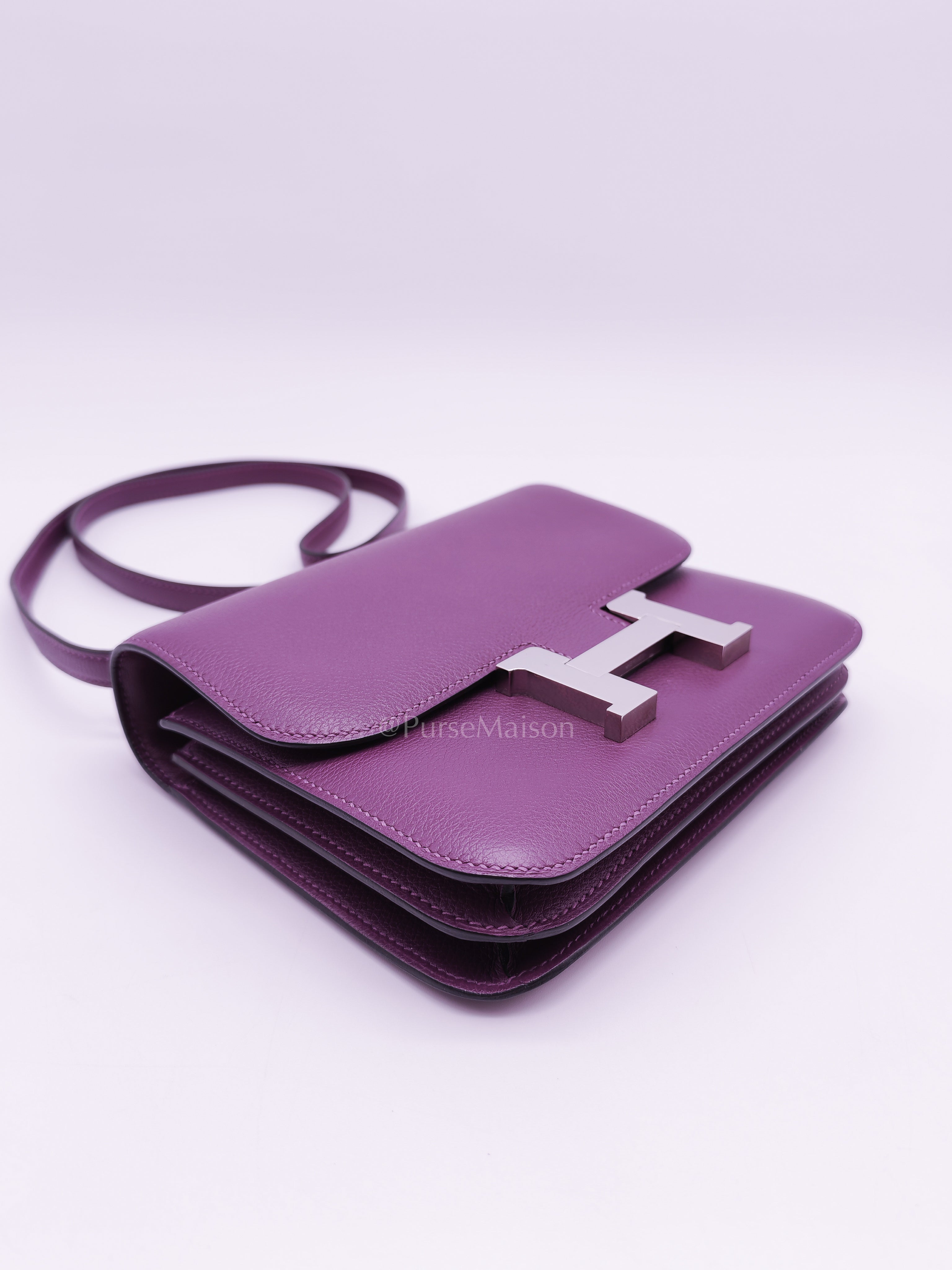 Constance 18 in Anemone Evercolor Leather & Palladium Hardware Stamp D (2019) | Purse Maison Luxury Bags Shop