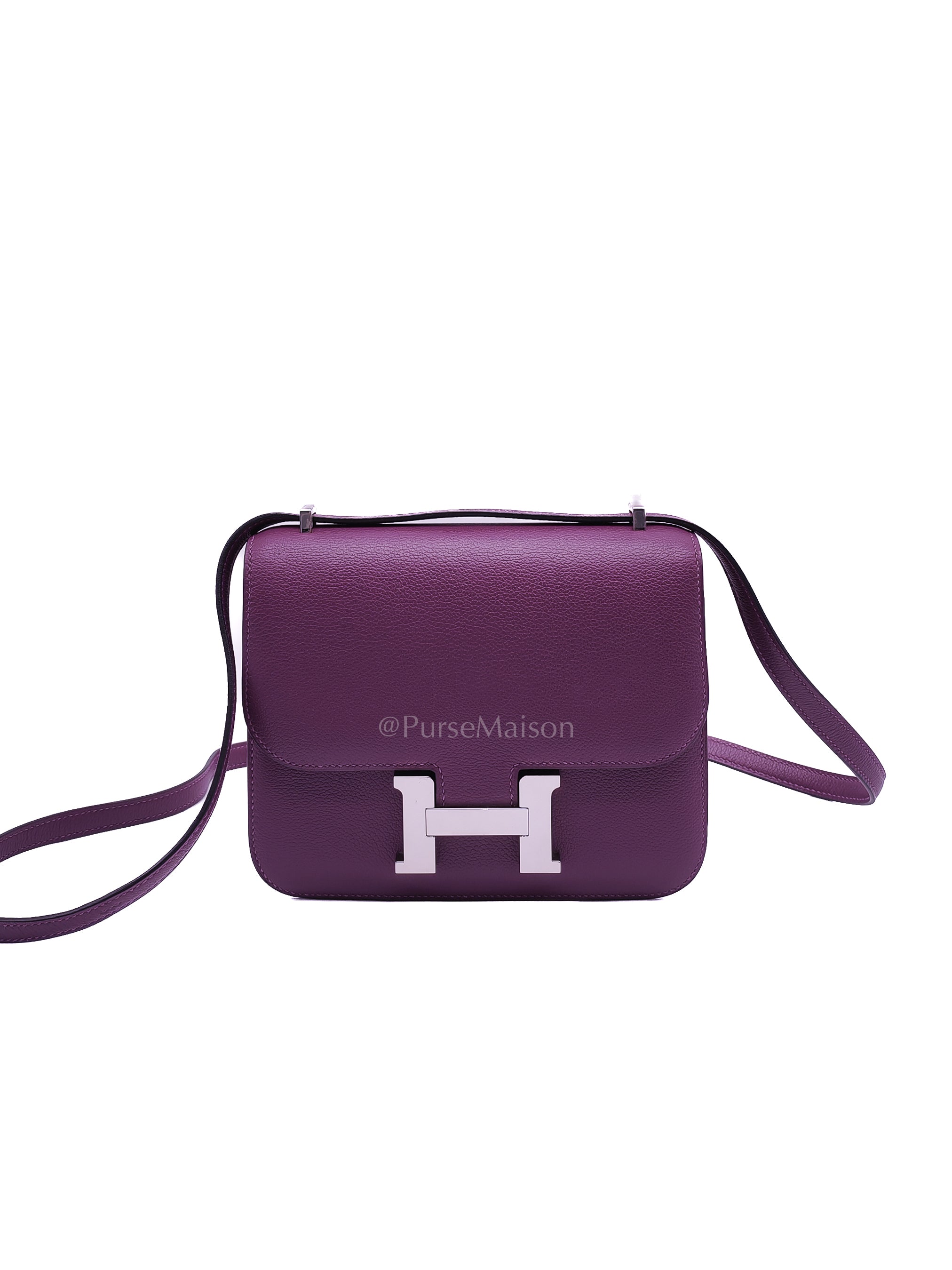 Constance 18 in Anemone Evercolor Leather & Palladium Hardware Stamp D (2019) | Purse Maison Luxury Bags Shop