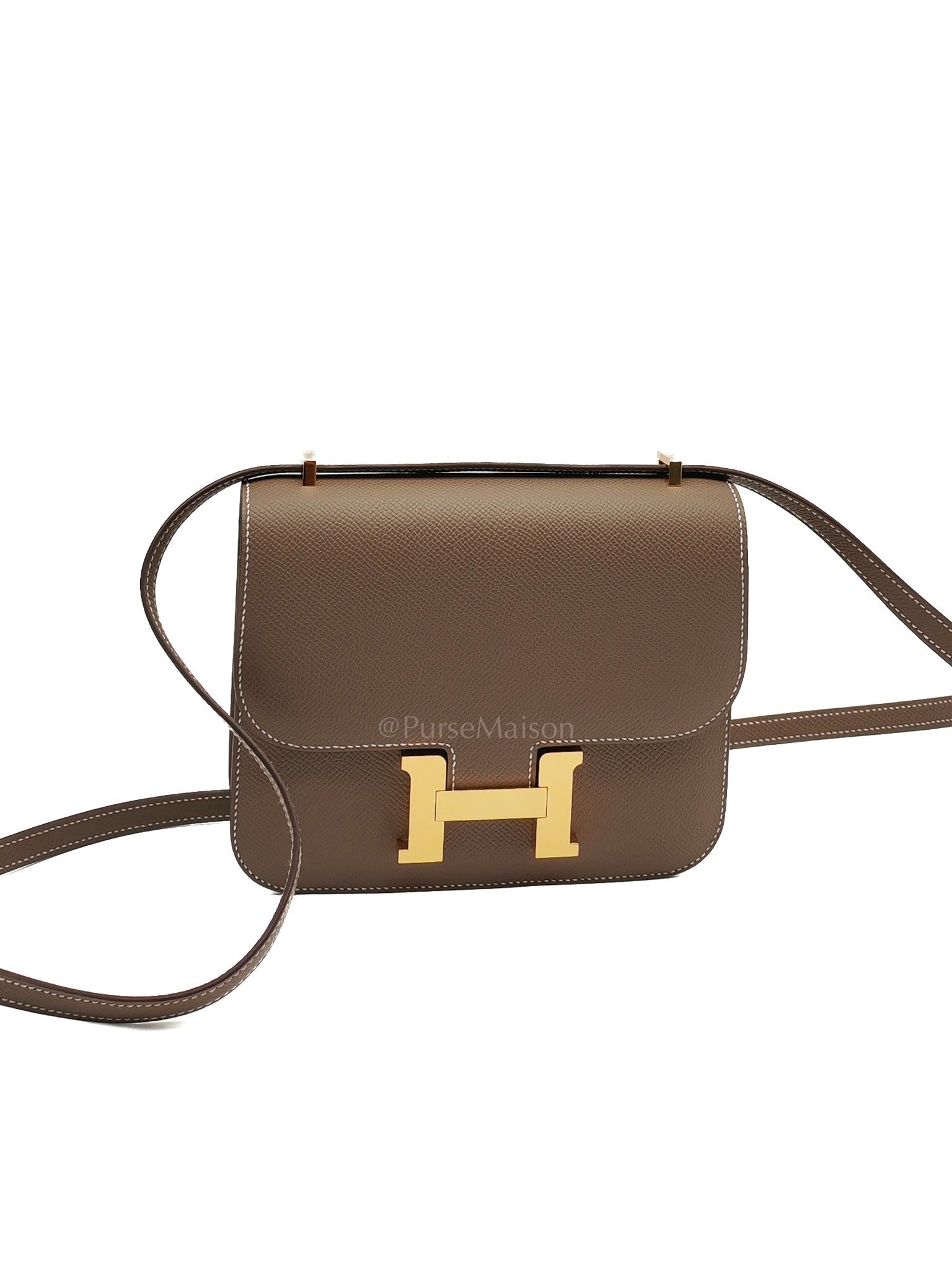 Constance 18 in Etoupe Epsom Leather and Gold Hardware Stamp K (2025) | Purse Maison Luxury Bags Shop
