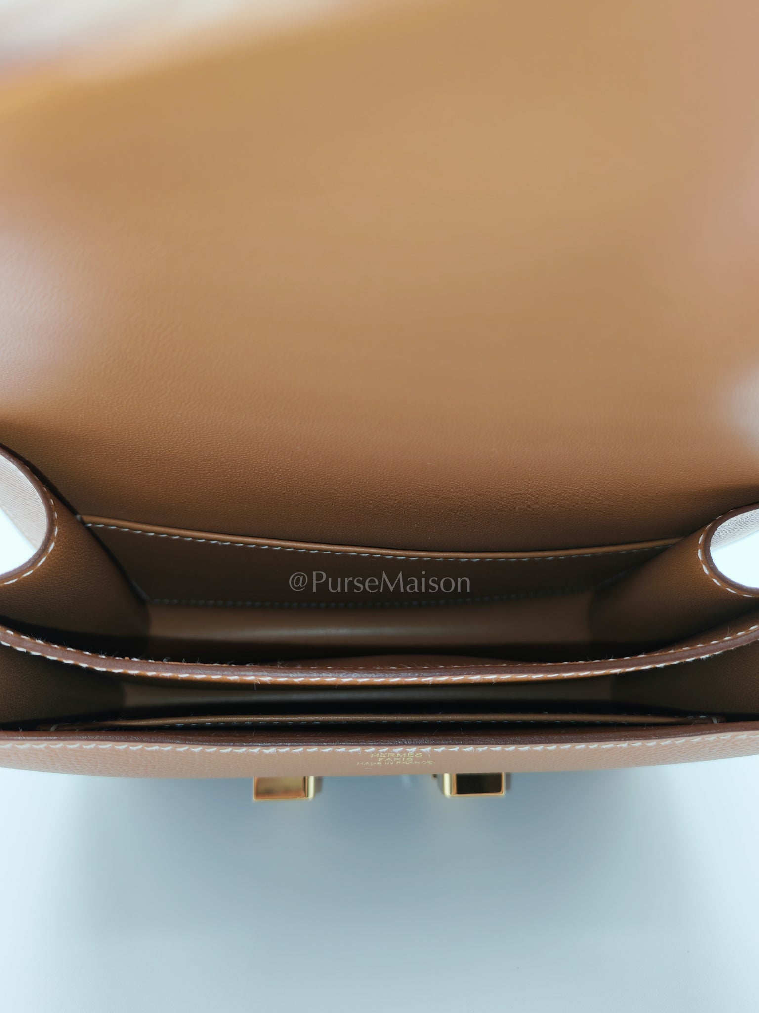 Constance 18 in Gold Epsom Leather & Gold Hardware Stamp U(2022) | Purse Maison Luxury Bags Shop