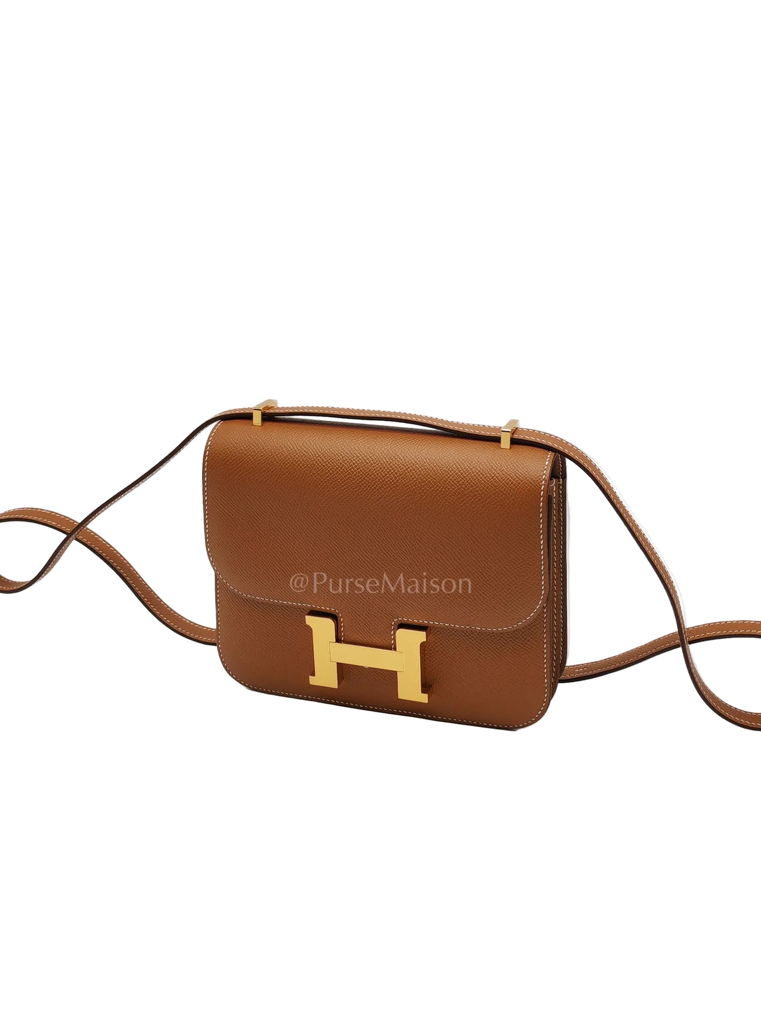 Constance 18 in Gold Epsom Leather & Gold Hardware Stamp U(2022) | Purse Maison Luxury Bags Shop