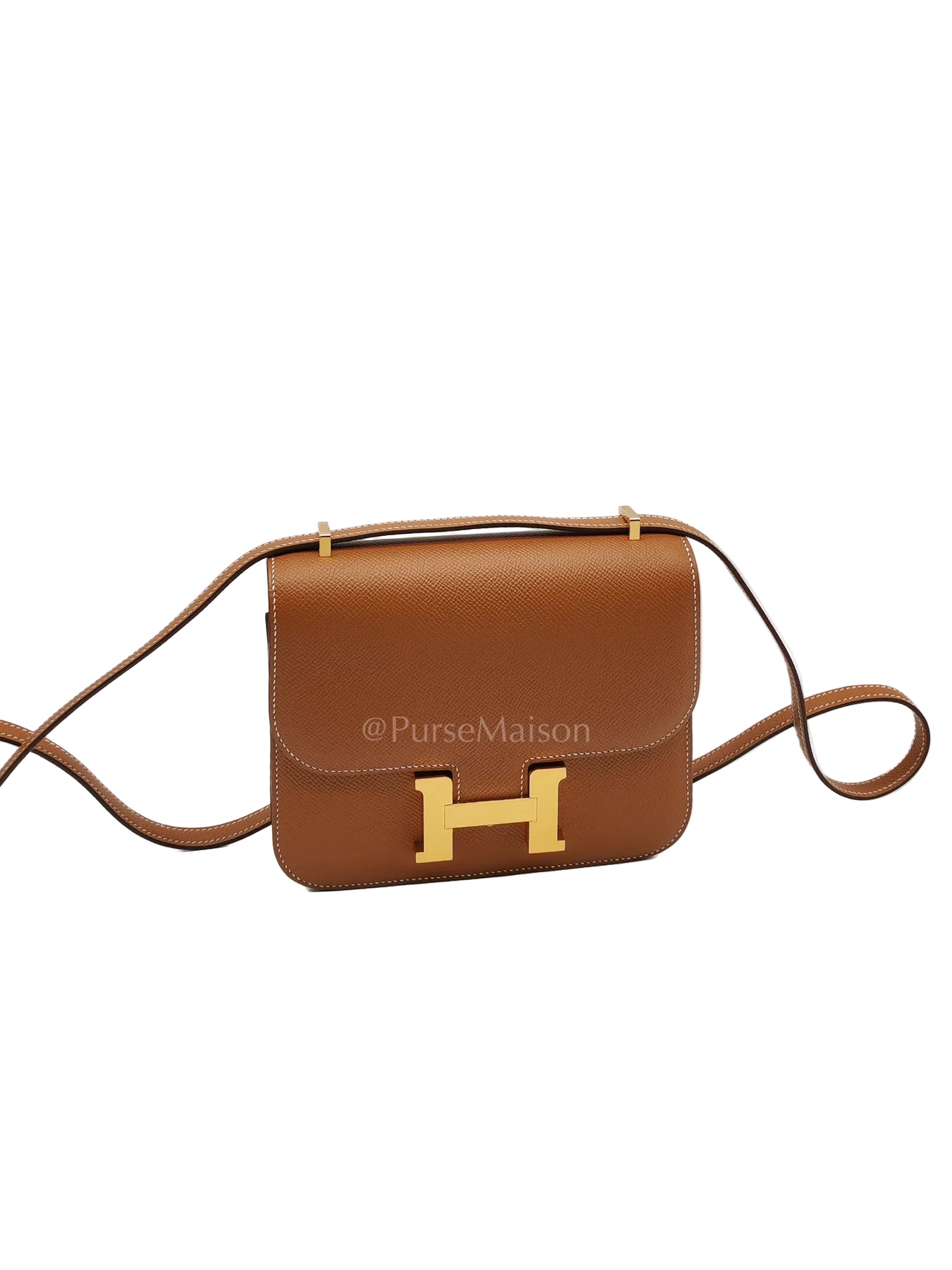 Constance 18 in Gold Epsom Leather & Gold Hardware Stamp U(2022) | Purse Maison Luxury Bags Shop