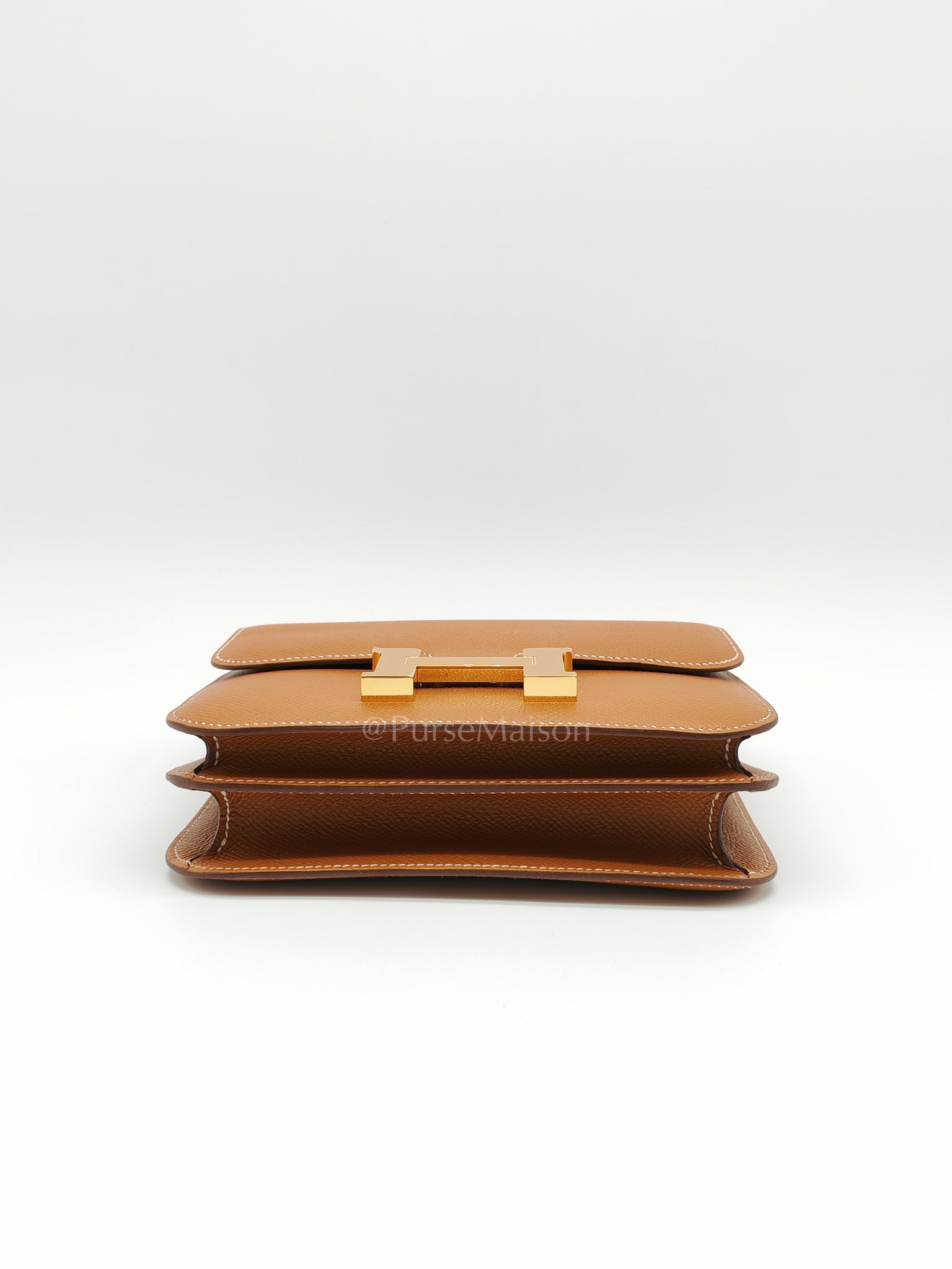 Constance 18 in Gold Epsom Leather & Gold Hardware Stamp U(2022) | Purse Maison Luxury Bags Shop