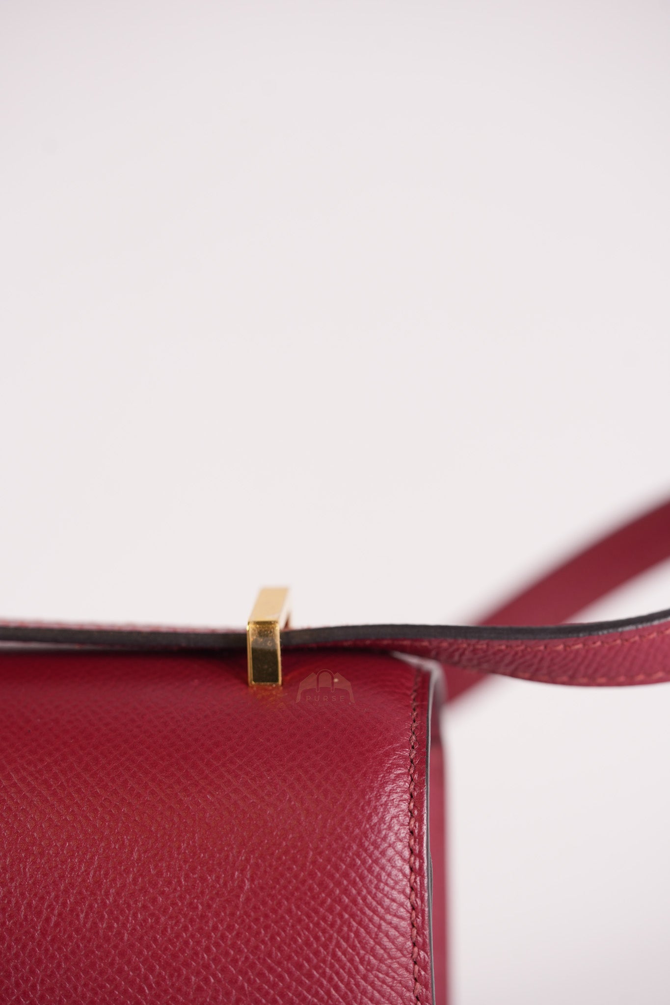 Constance 18 in Rouge Grenat Epsom Leather and Gold Hardware Stamp U (2022) | Purse Maison Luxury Bags Shop