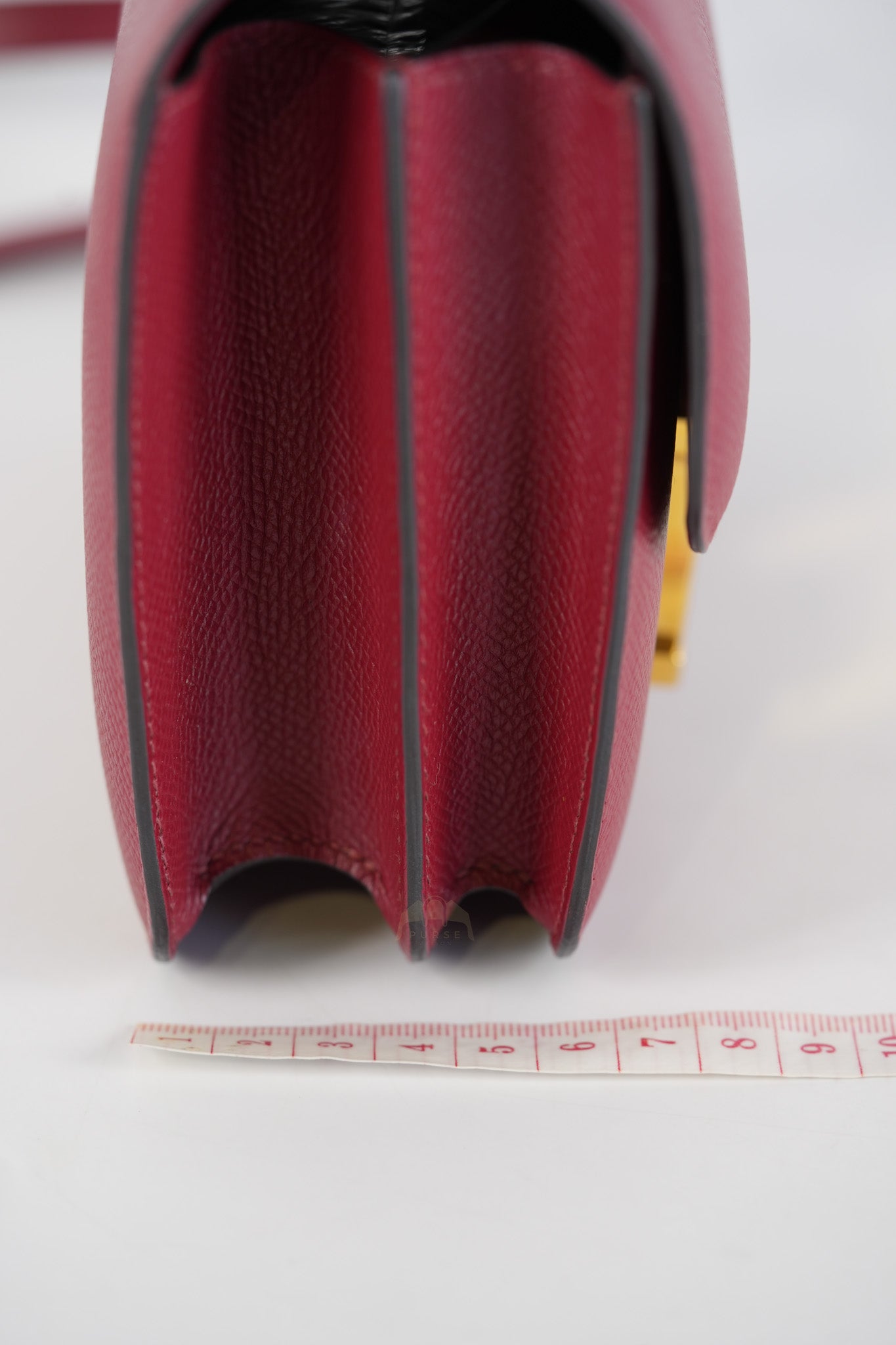 Constance 18 in Rouge Grenat Epsom Leather and Gold Hardware Stamp U (2022) | Purse Maison Luxury Bags Shop
