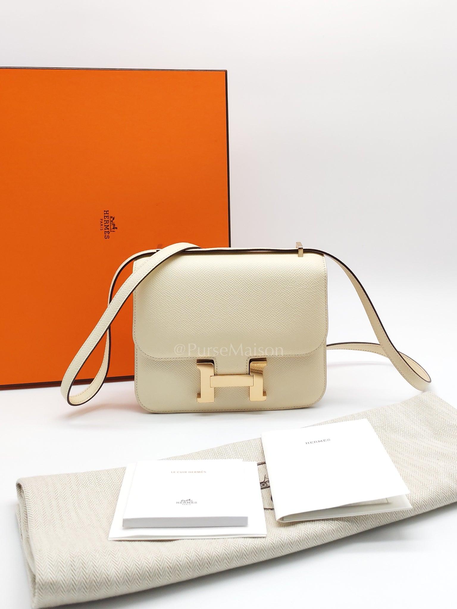 Constance 18 Nata Epsom Leather in Permabrass Hardware Stamp B(2023) | Purse Maison Luxury Bags Shop