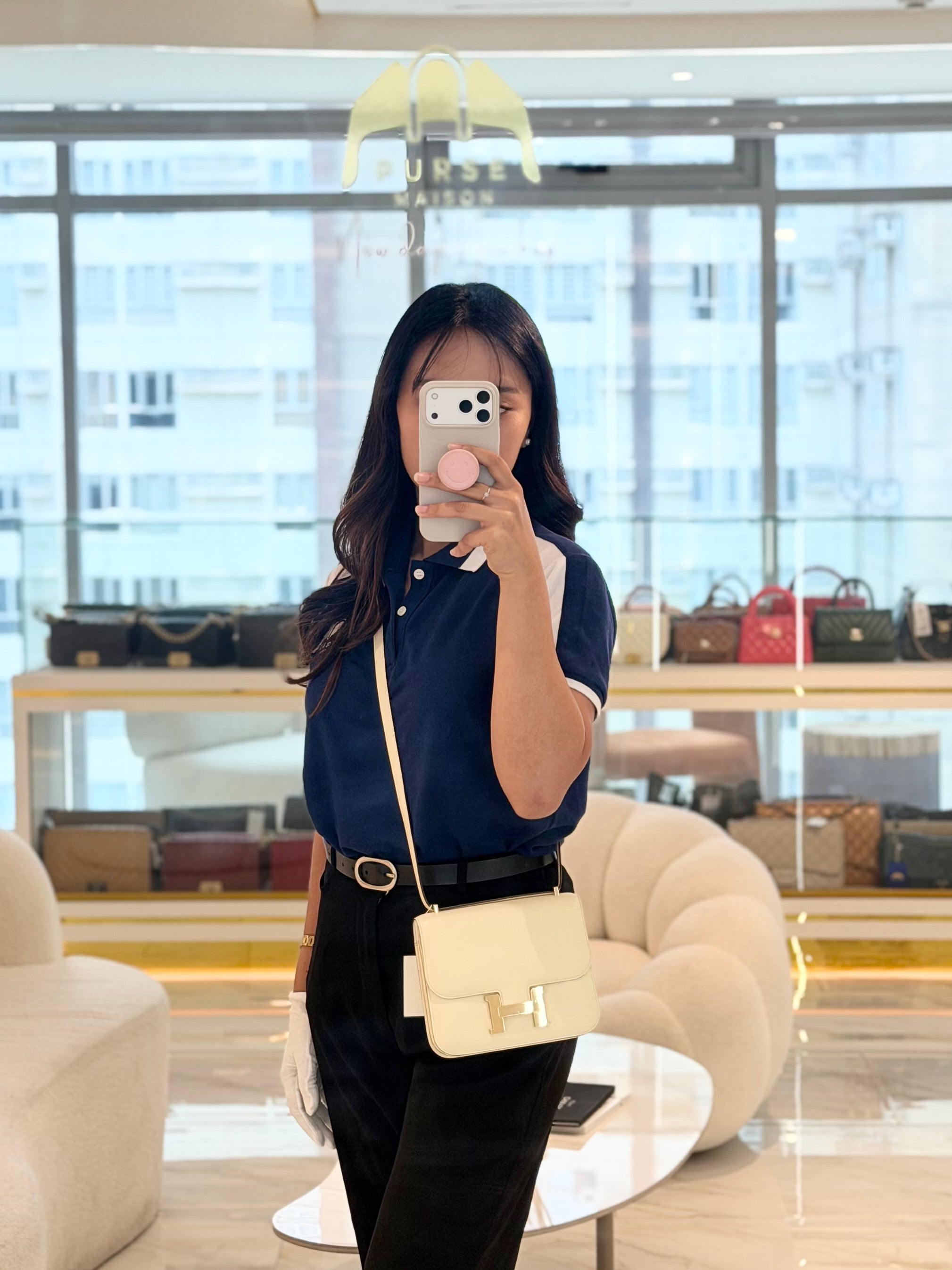 Constance 18 Nata Epsom Leather in Permabrass Hardware Stamp B(2023) | Purse Maison Luxury Bags Shop