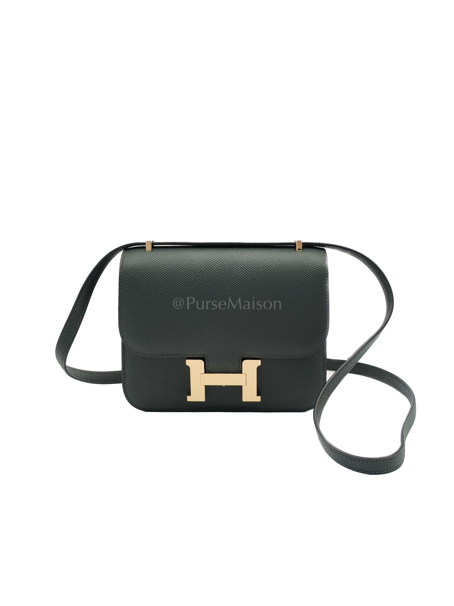 Constance 18 Vert Mangrove Epsom Leather in Permabrass Hardware Stamp K(2025) | Purse Maison Luxury Bags Shop