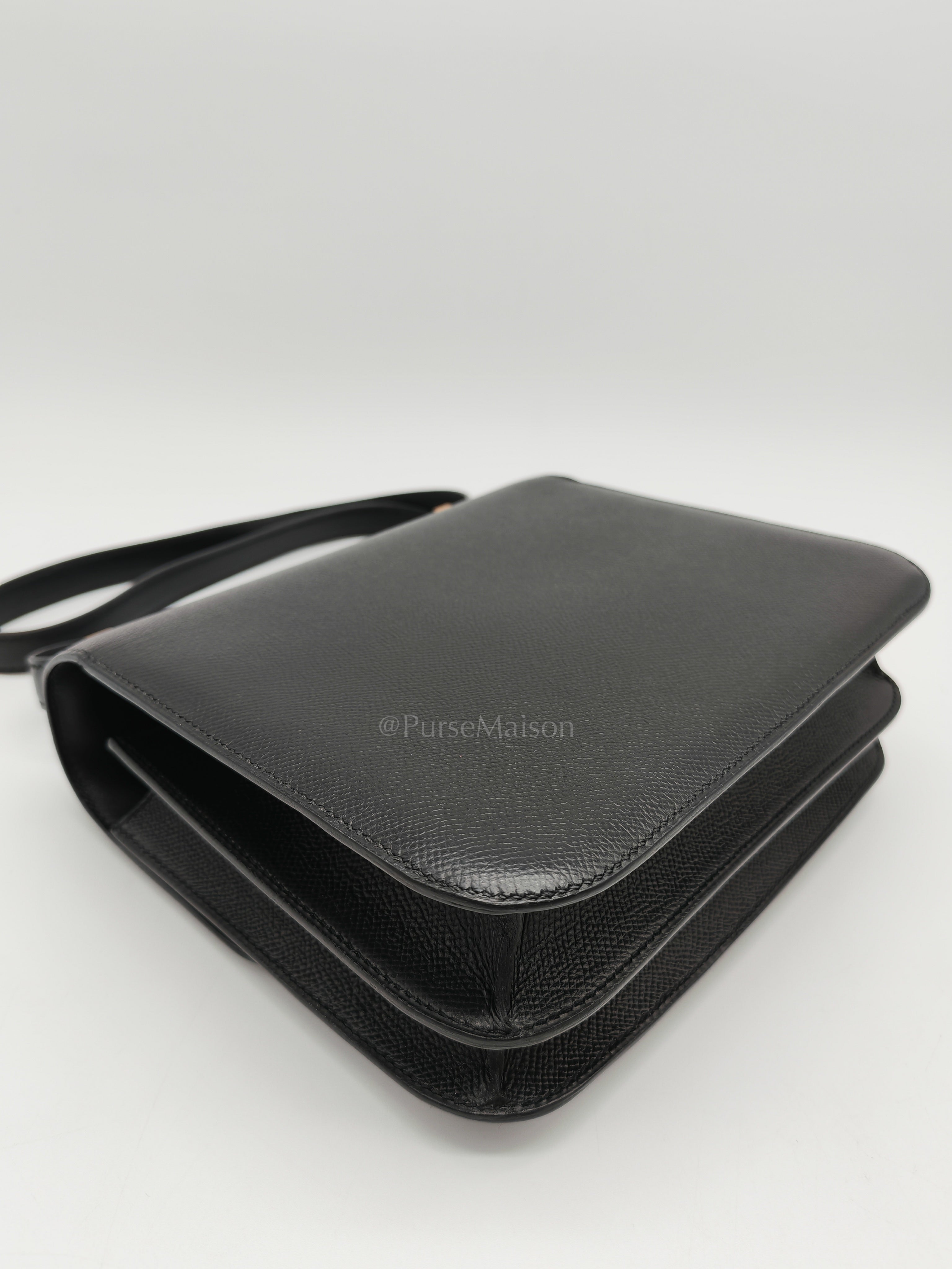 Constance 24 in Black Epsom Leather and Gold Hardware Stamp Y (2020) | Purse Maison Luxury Bags Shop