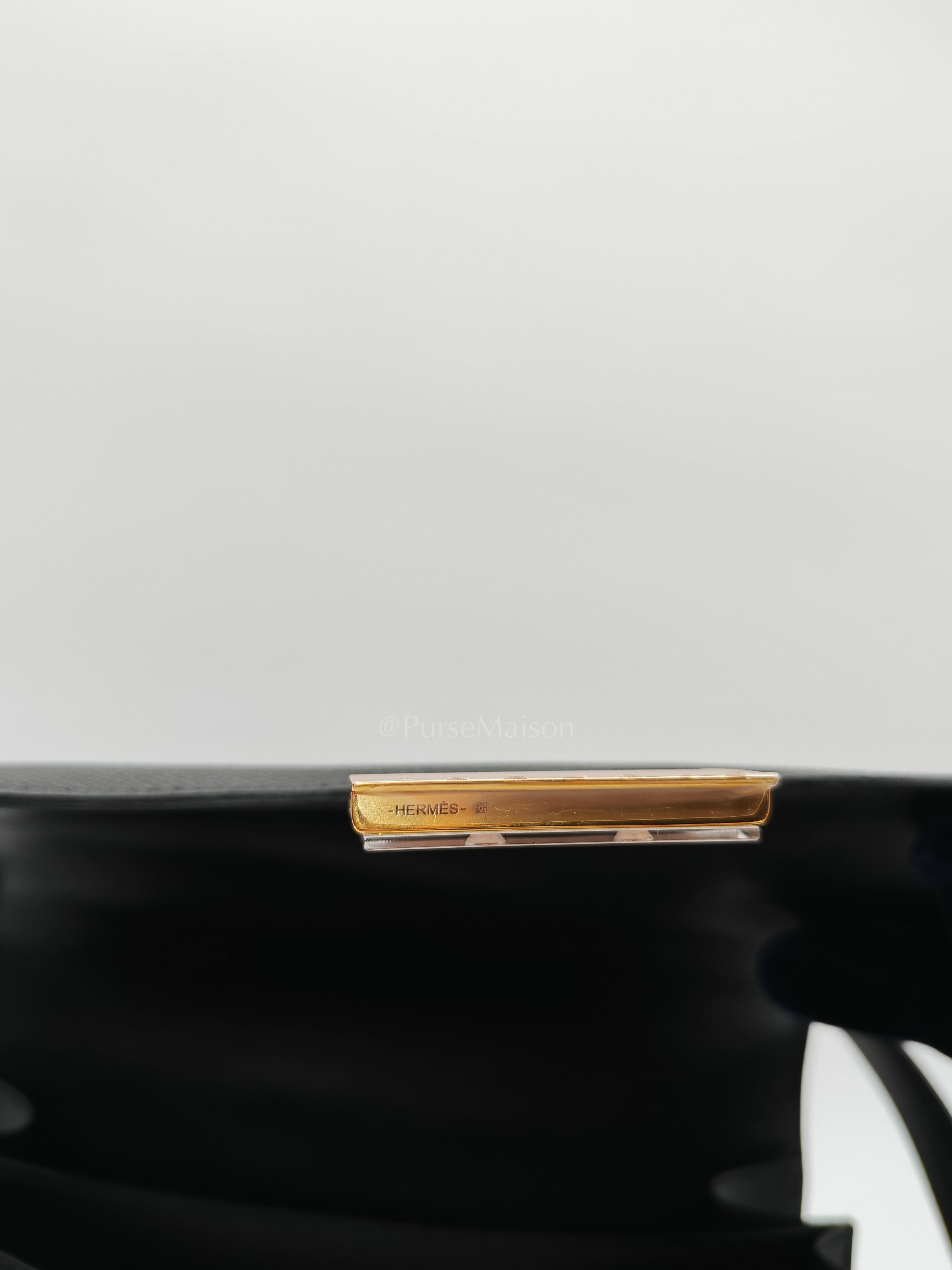 Constance 24 in Black Epsom Leather and Gold Hardware Stamp Y (2020) | Purse Maison Luxury Bags Shop