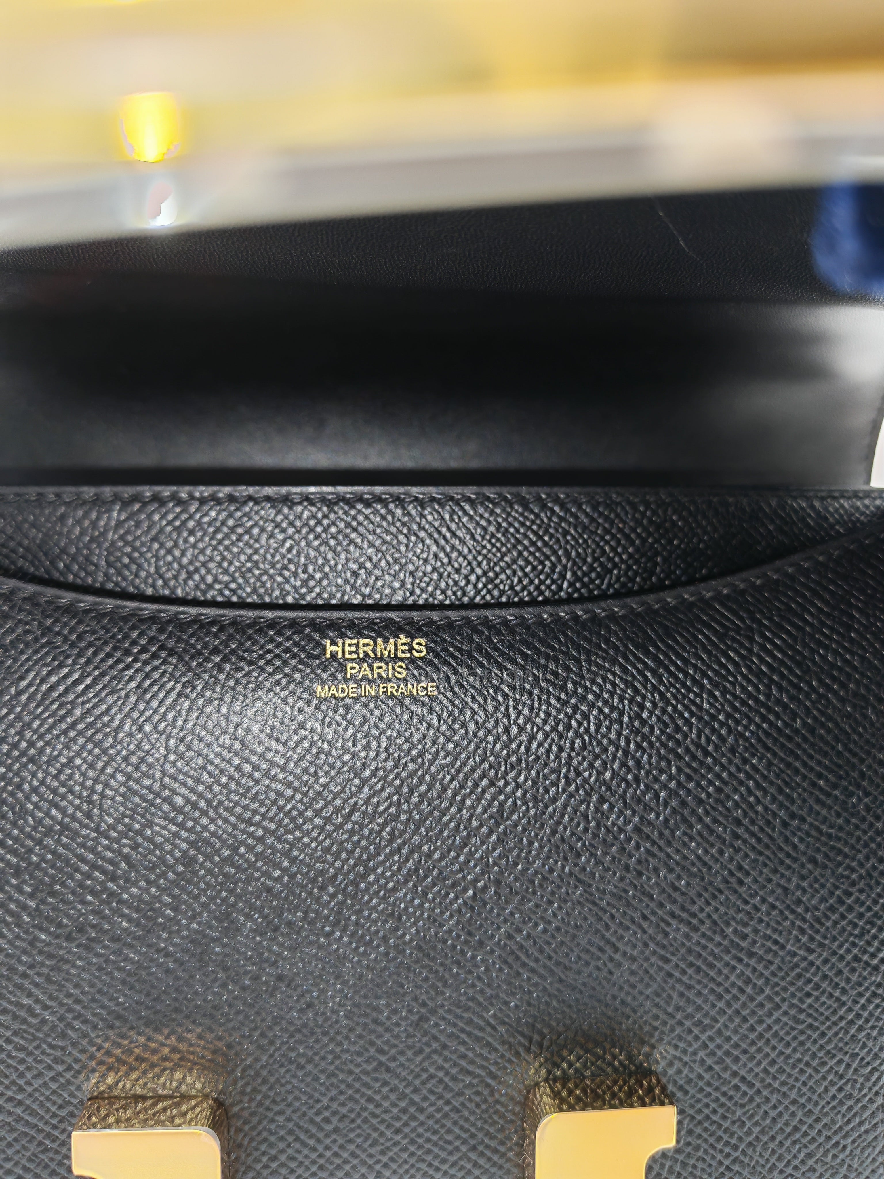 Constance 24 in Black Epsom Leather and Gold Hardware Stamp Y (2020) | Purse Maison Luxury Bags Shop