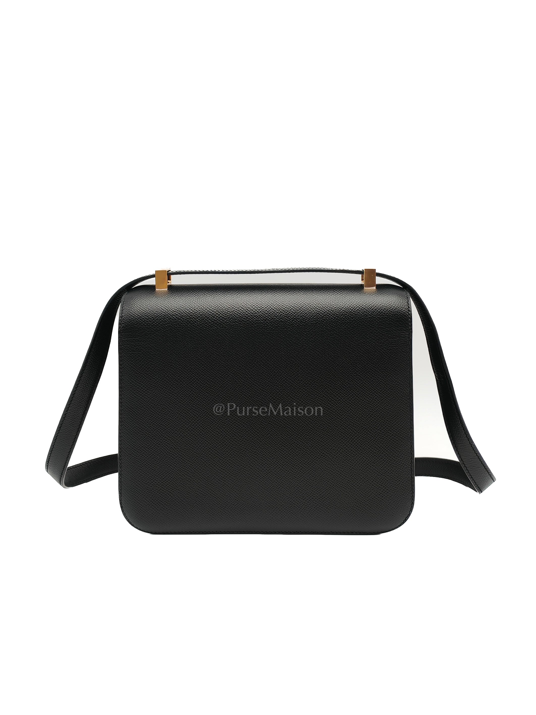 Constance 24 in Black Epsom Leather and Gold Hardware Stamp Y (2020) | Purse Maison Luxury Bags Shop