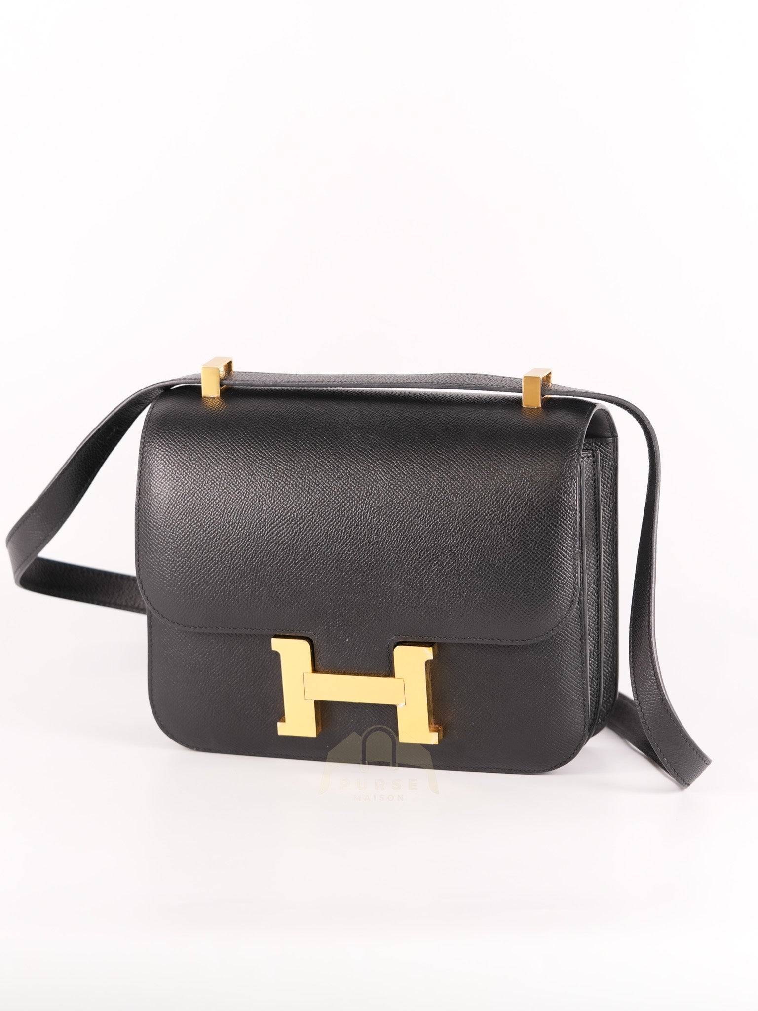 Constance 24 in Black Epsom Leather & Gold Hardware Stamp Z (2021) | Purse Maison Luxury Bags Shop