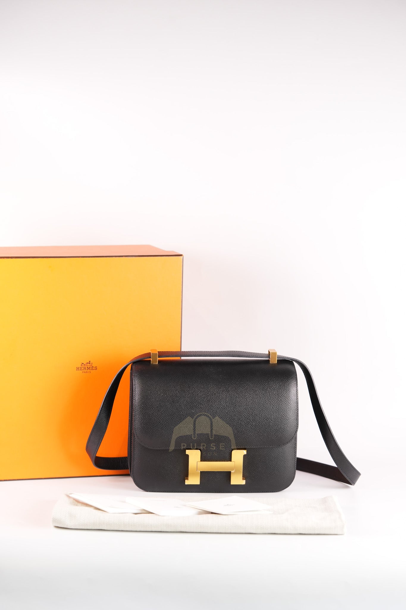 Constance 24 in Black Epsom Leather & Gold Hardware Stamp Z (2021) | Purse Maison Luxury Bags Shop