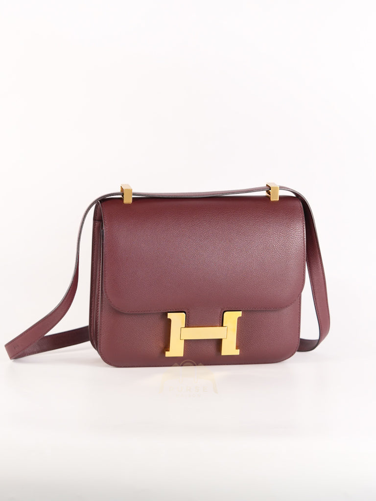Constance 24 in Bordeaux Evercolor Leather Gold Hardware Stamp A(2017) | Purse Maison Luxury Bags Shop