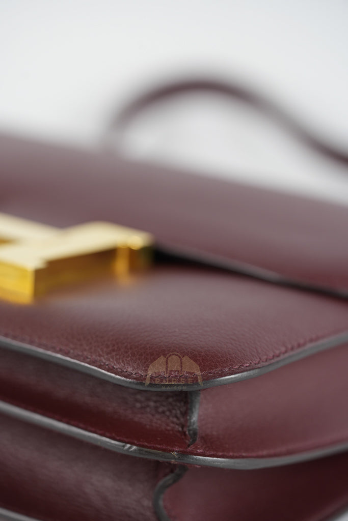 Constance 24 in Bordeaux Evercolor Leather Gold Hardware Stamp A(2017) | Purse Maison Luxury Bags Shop