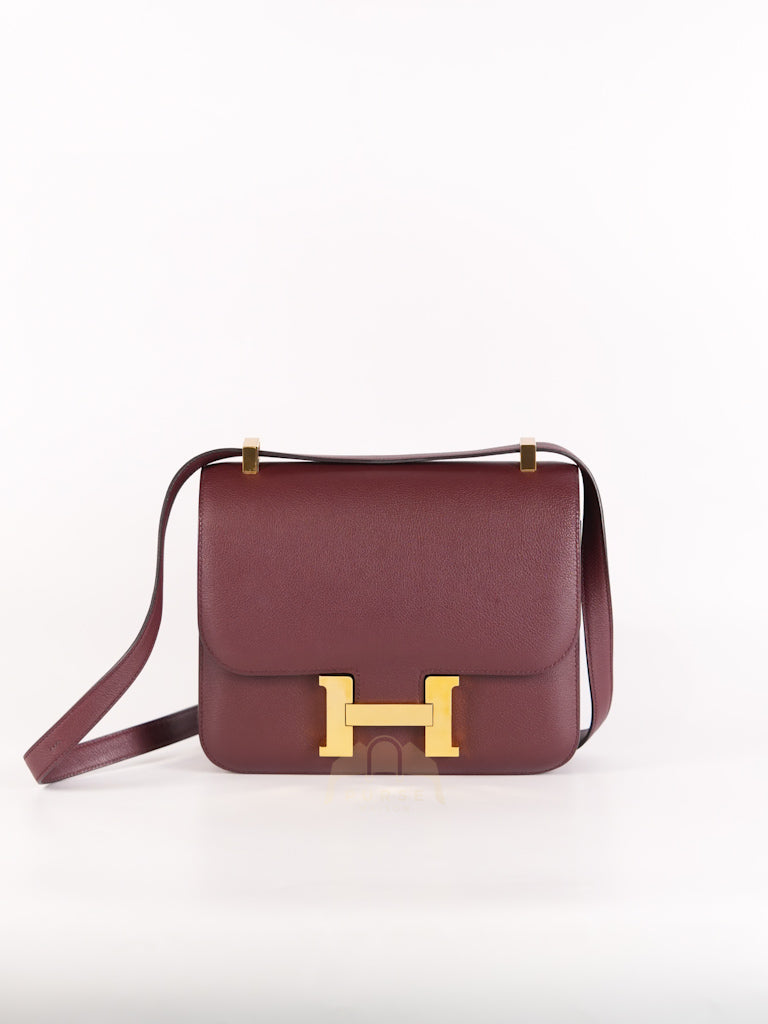 Constance 24 in Bordeaux Evercolor Leather Gold Hardware Stamp A(2017) | Purse Maison Luxury Bags Shop