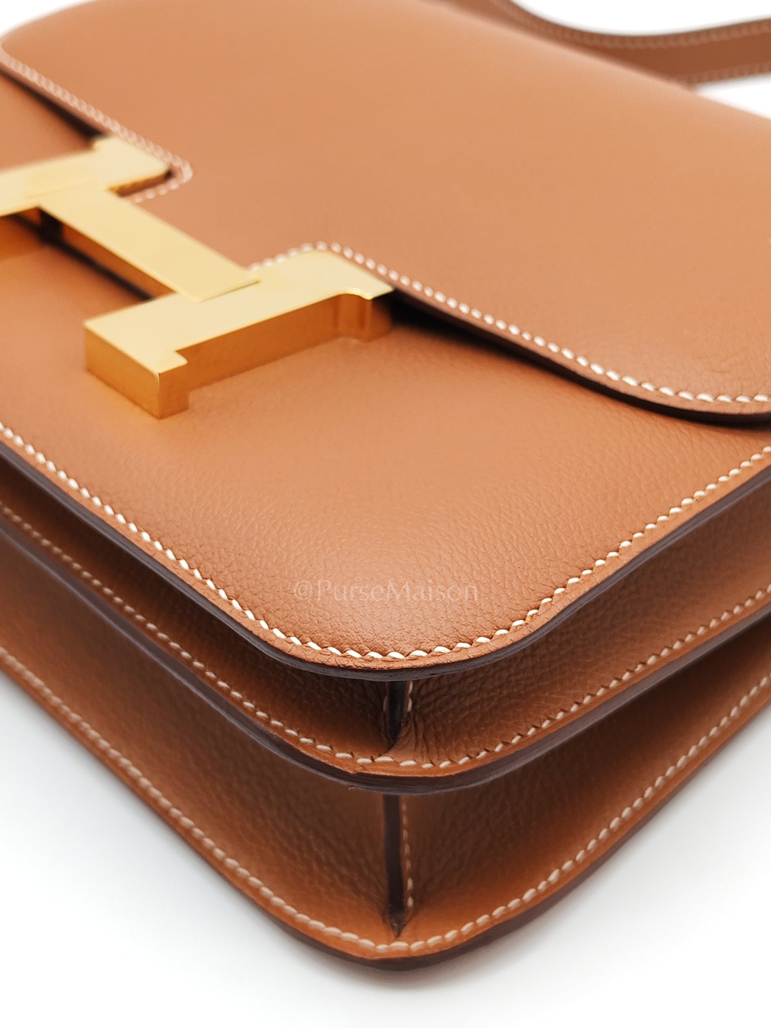 Constance 24 in Gold Evercolor Leather and Gold Hardware Stamp D (2019) | Purse Maison Luxury Bags Shop