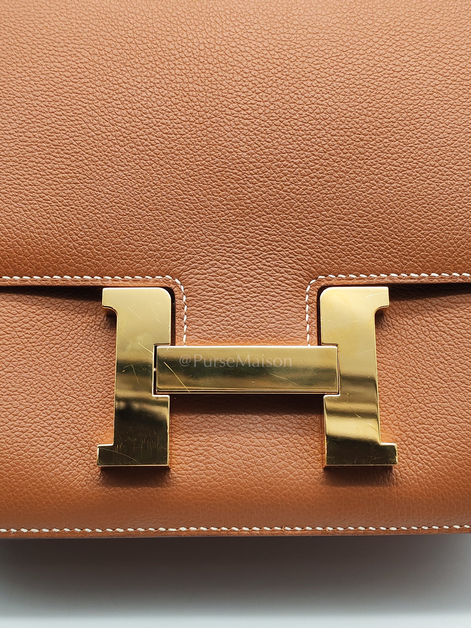 Constance 24 in Gold Evercolor Leather and Gold Hardware Stamp D (2019) | Purse Maison Luxury Bags Shop