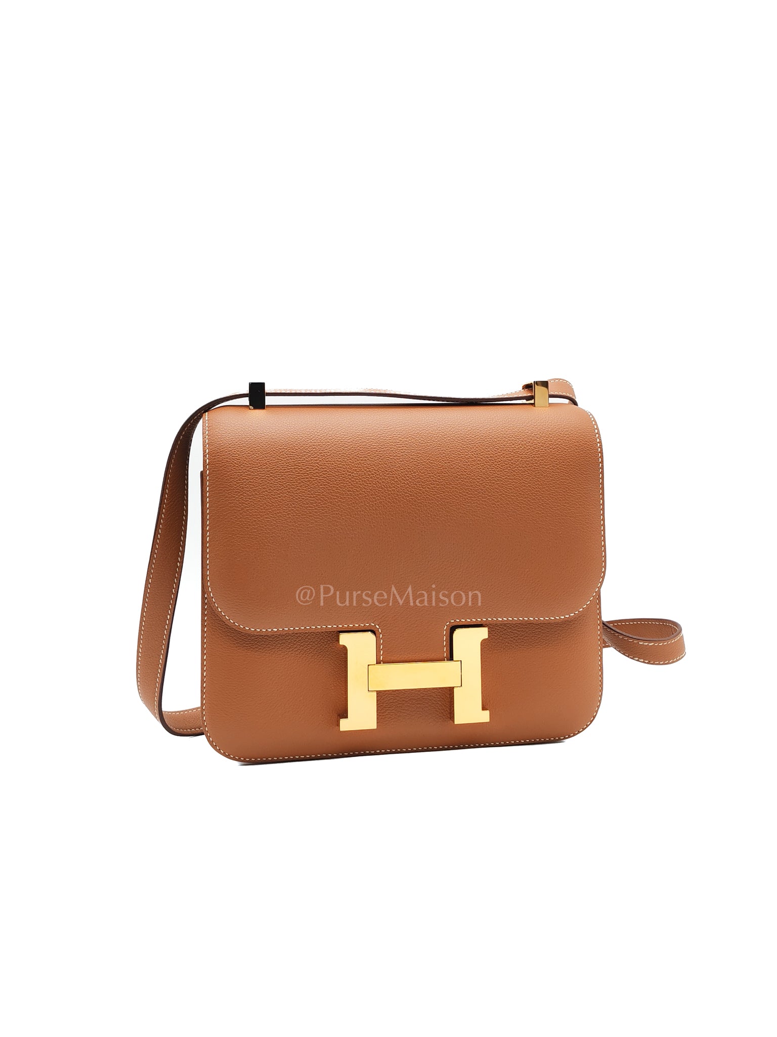 Constance 24 in Gold Evercolor Leather and Gold Hardware Stamp D (2019) | Purse Maison Luxury Bags Shop