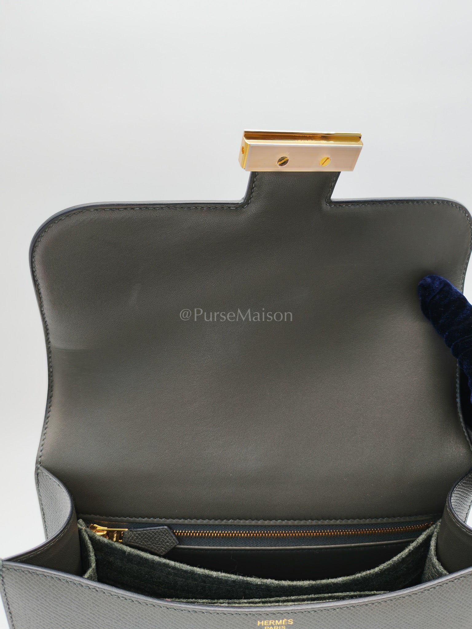 Constance 24 in Vert De Gris Epsom Leather Gold Hardware with Mirror Stamp U(2022) | Purse Maison Luxury Bags Shop