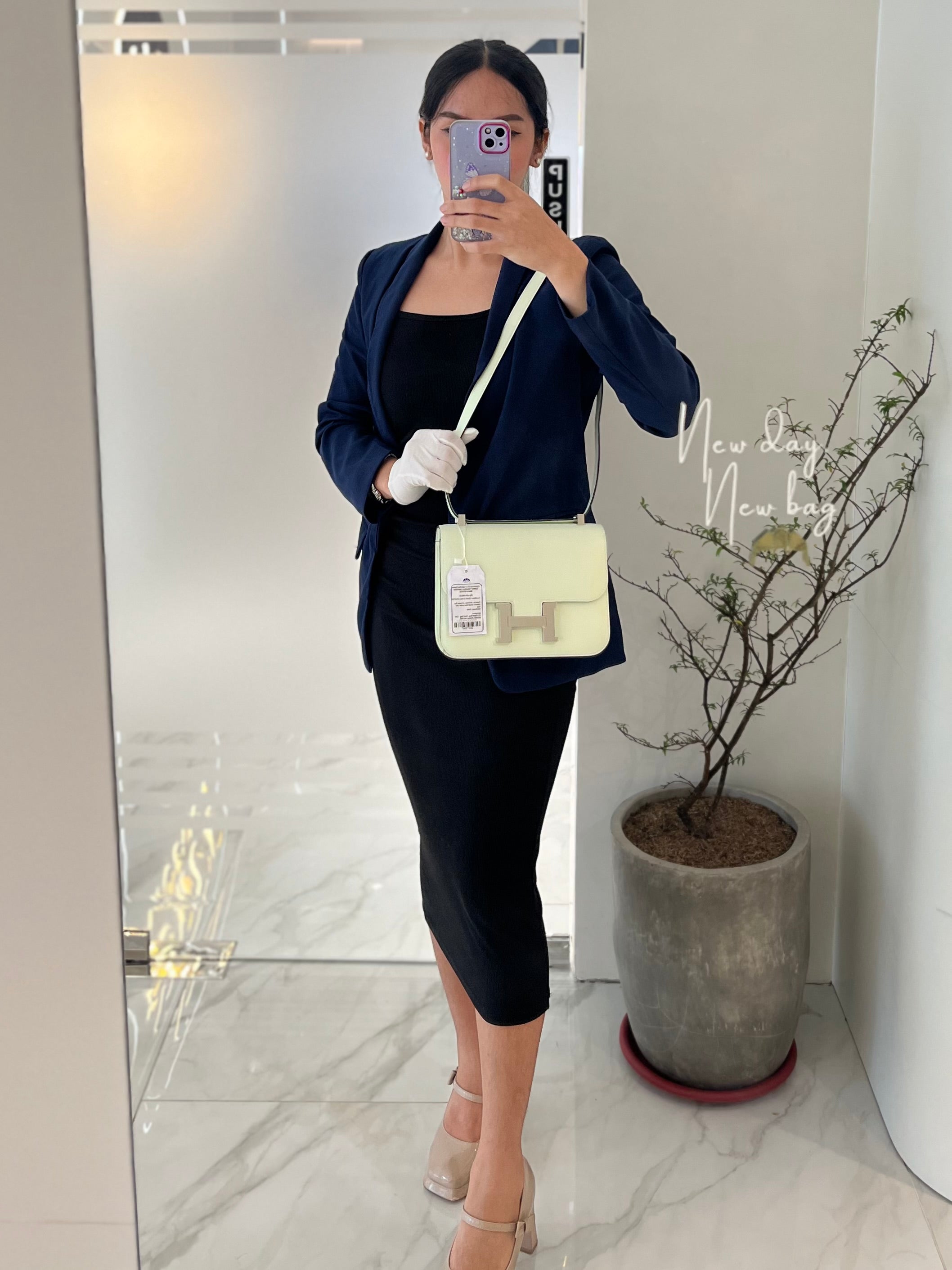 Constance 24 in Vert Fizz Epsom Leather Palladium Hardware Stamp B(2023) | Purse Maison Luxury Bags Shop