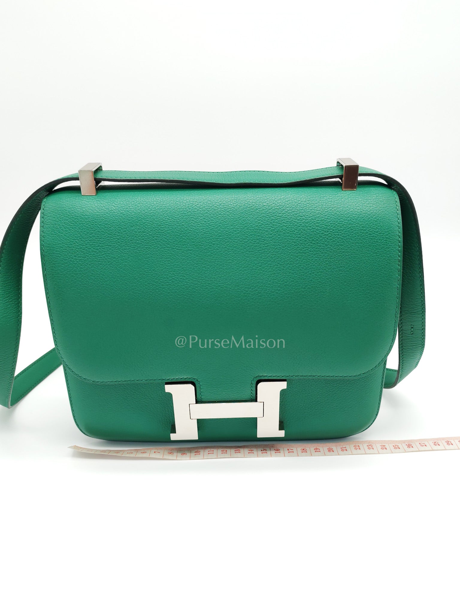 Constance 24 Vert Vertigo in Evercolor Leather and Palladium Hardware Stamp A (2017) | Purse Maison Luxury Bags Shop
