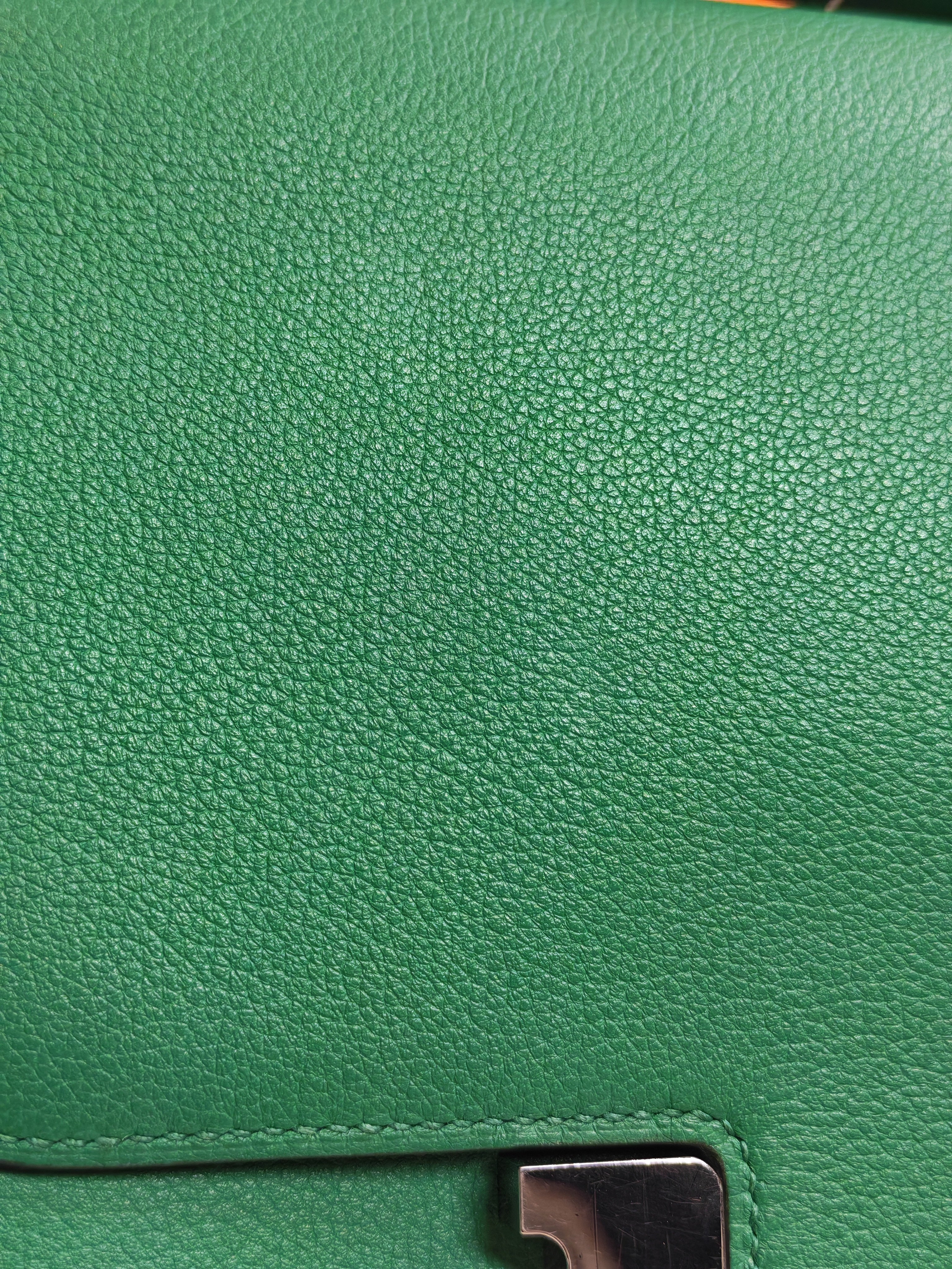 Constance 24 Vert Vertigo in Evercolor Leather and Palladium Hardware Stamp A (2017) | Purse Maison Luxury Bags Shop
